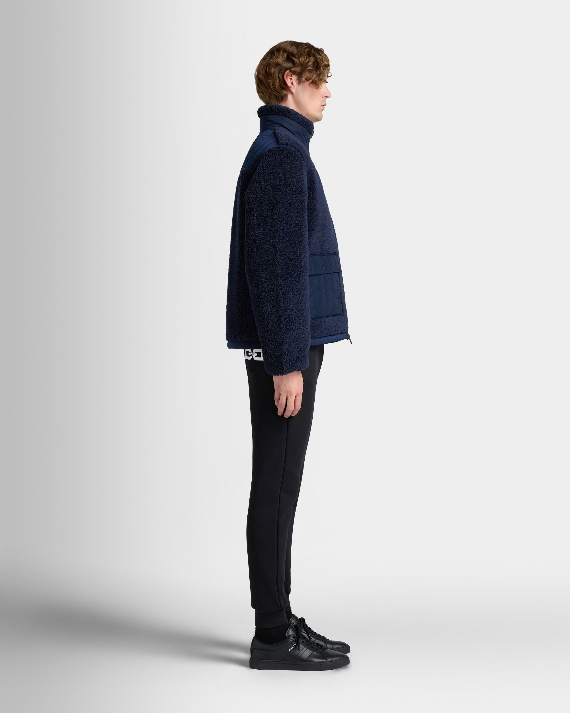 Bally Global - Fleece Jacket in Navy Blue Polyester - Blue