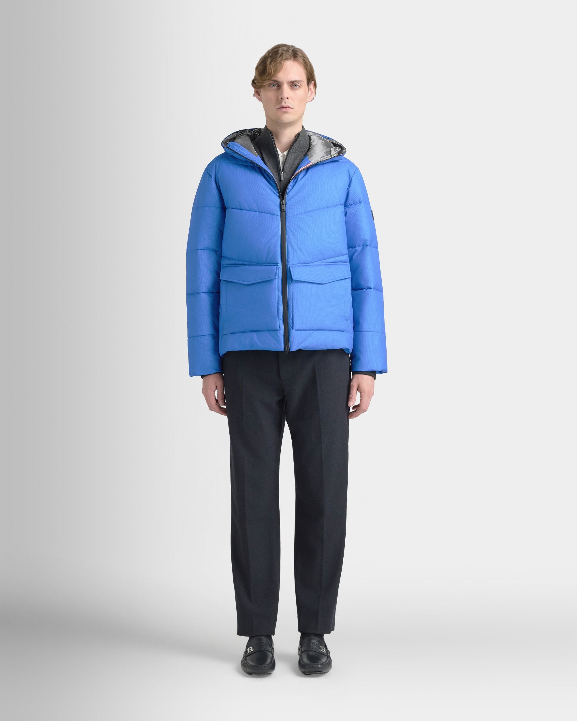 Bally Global - Puffer Jacket in Blue Nylon Fabric - Blue