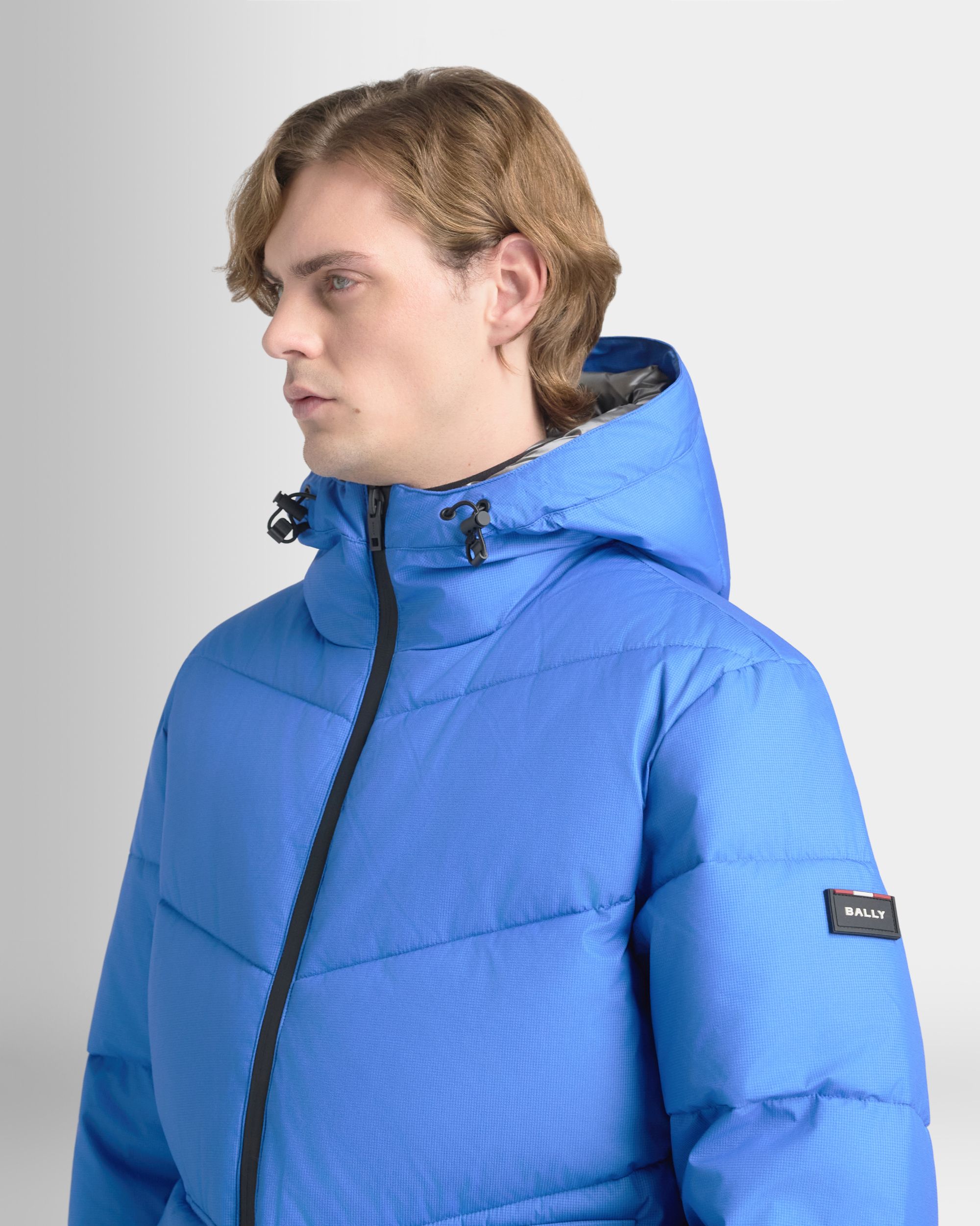 Bally Global - Puffer Jacket in Blue Nylon Fabric - Blue