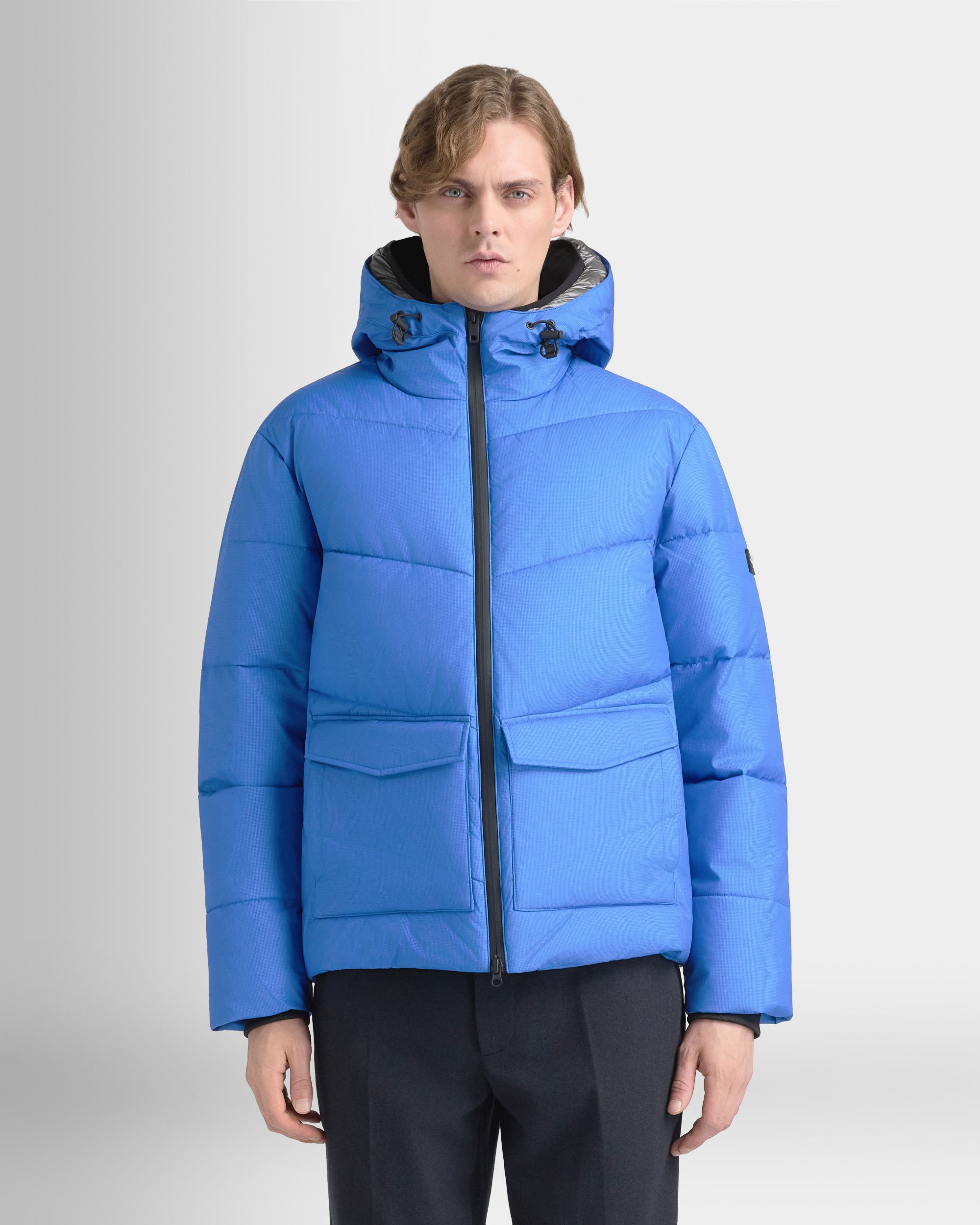 Bally Global - Puffer Jacket in Blue Nylon Fabric - Blue