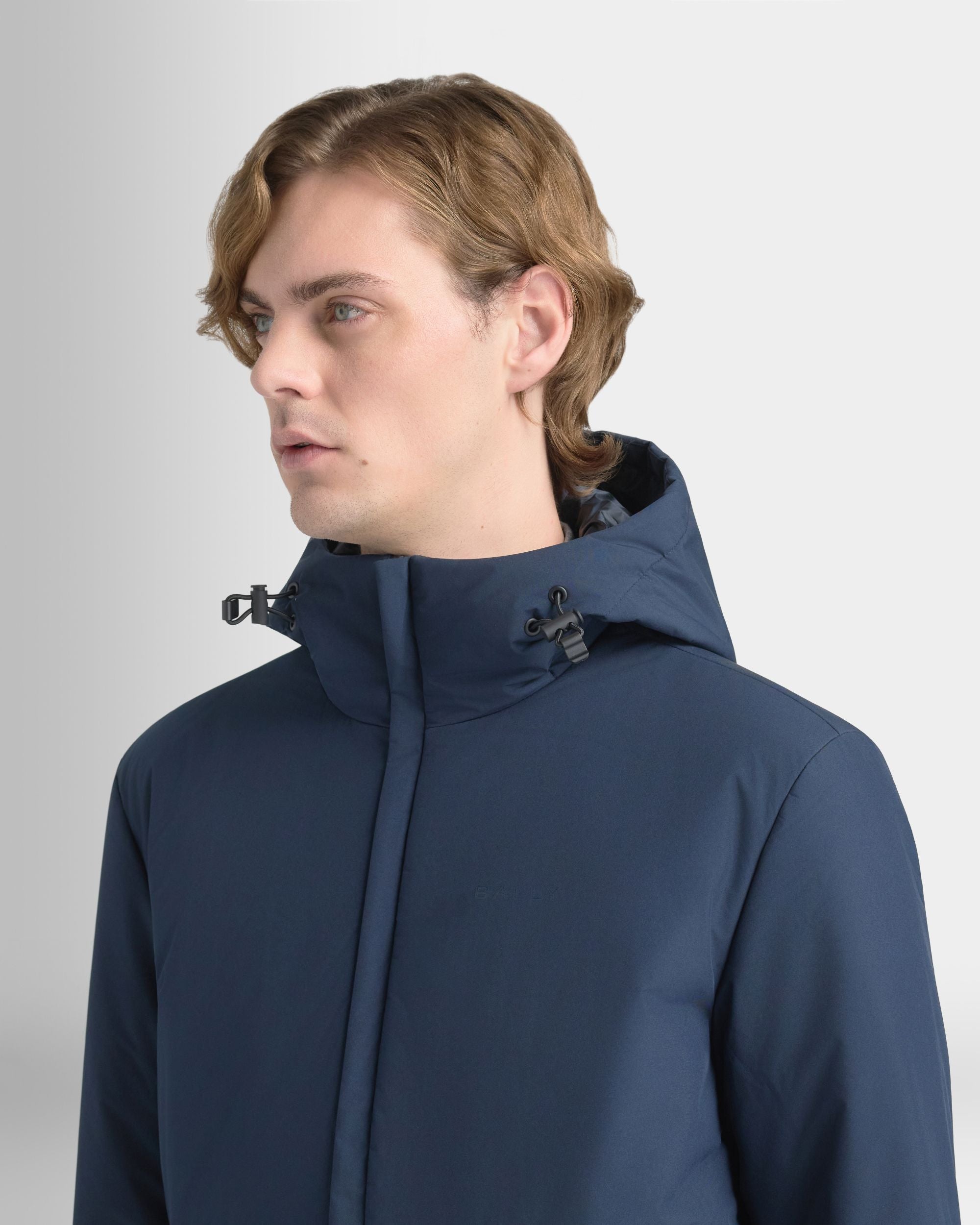 Bally Global - Padded Windbreaker in Navy Blue Recycled Polyester - Blue