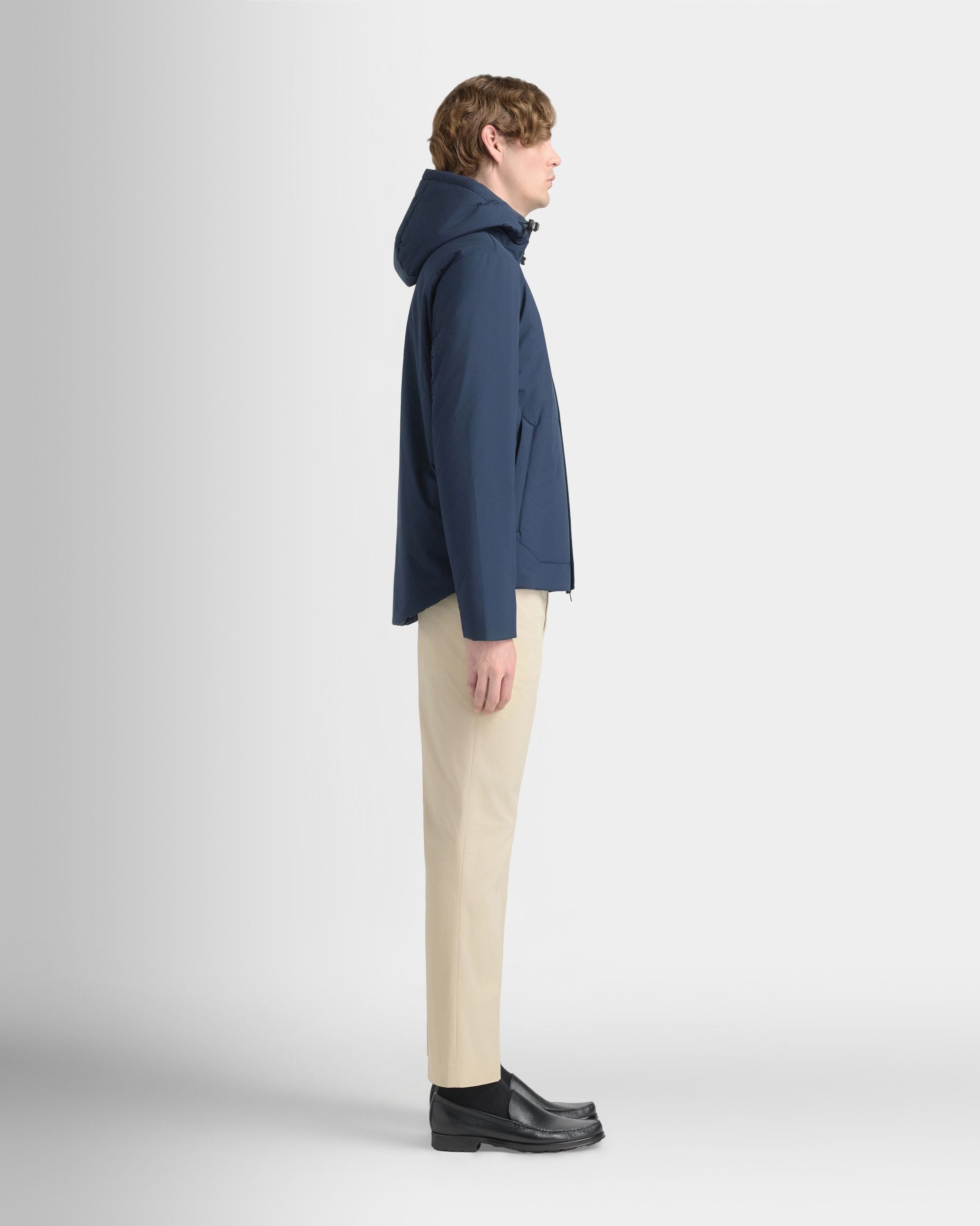 Bally Global - Padded Windbreaker in Navy Blue Recycled Polyester - Blue