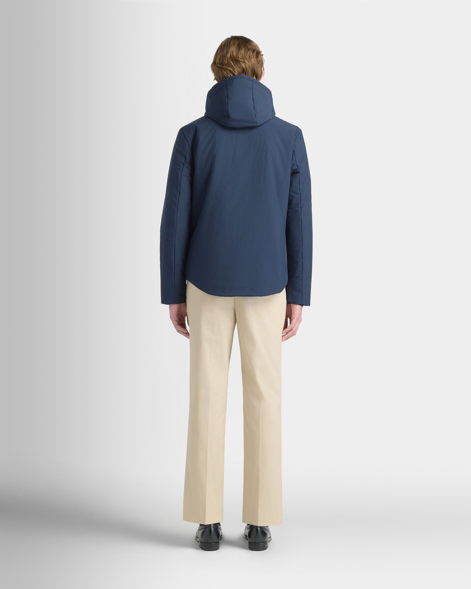 Bally Global - Padded Windbreaker in Navy Blue Recycled Polyester - Blue