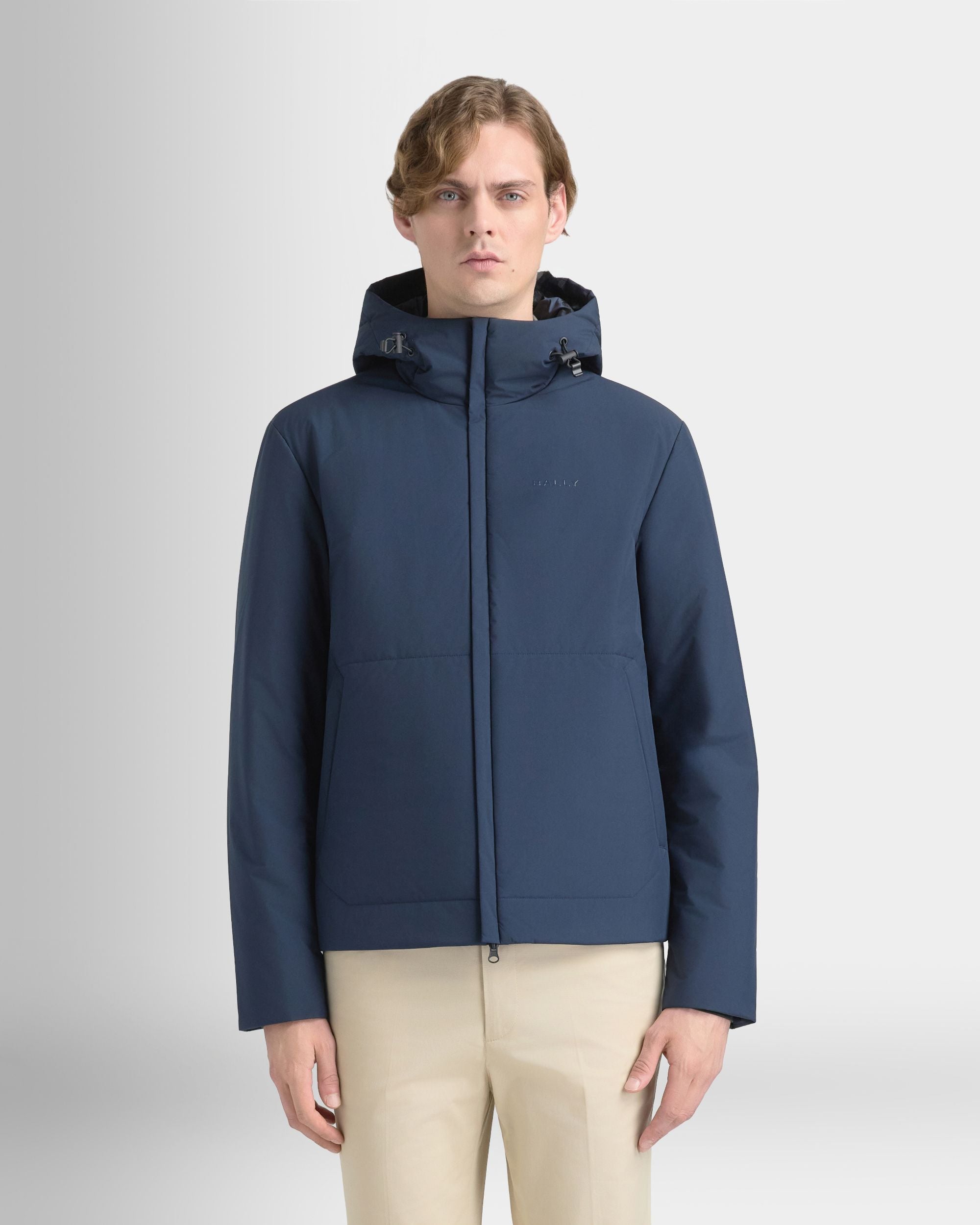 Bally Global - Padded Windbreaker in Navy Blue Recycled Polyester - Blue