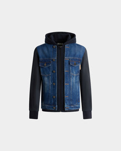 Veste Trucker À Capuche En Coton Medium Blue