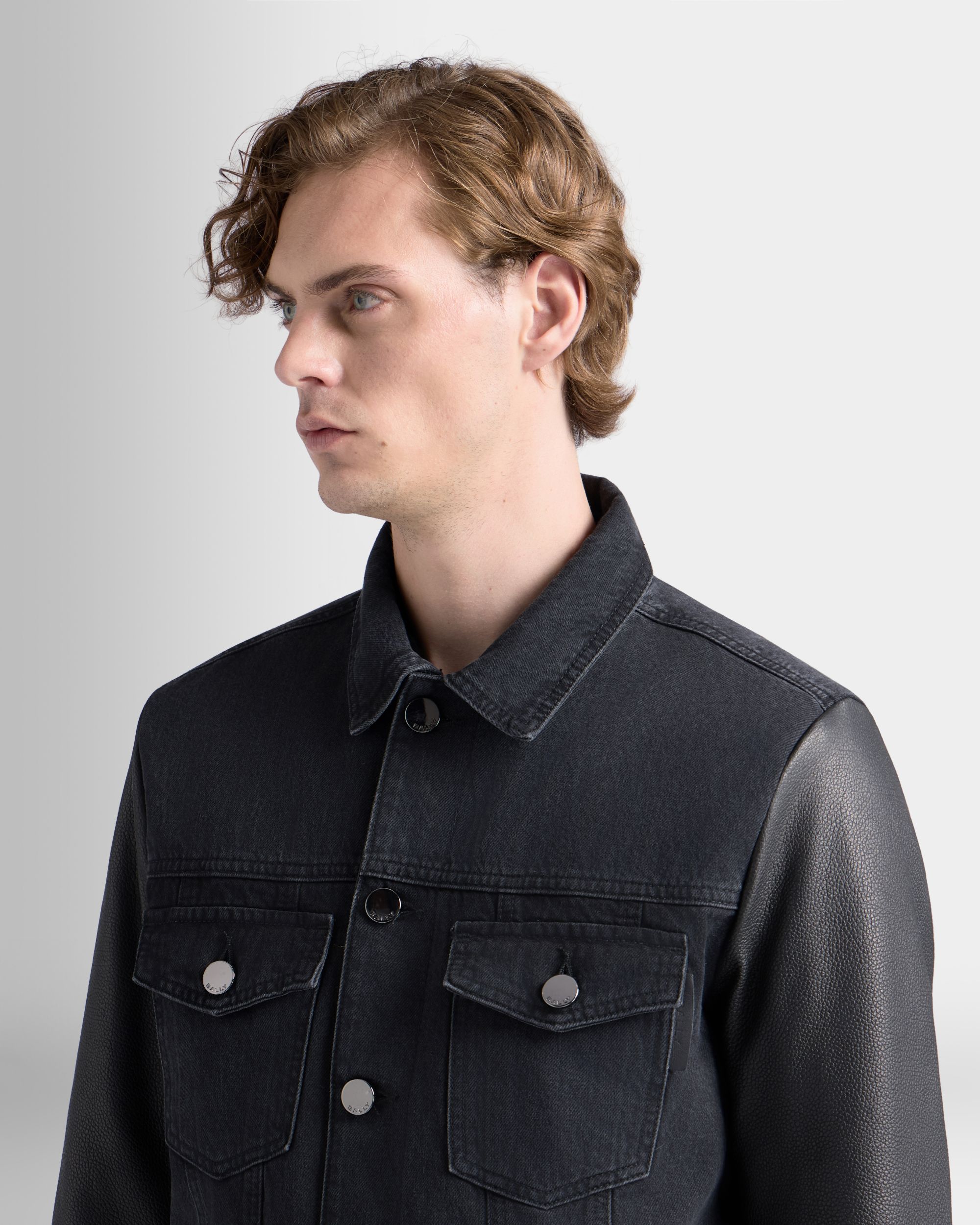 Bally Global - Trucker Jacket in Dark Grey Cotton - Grey