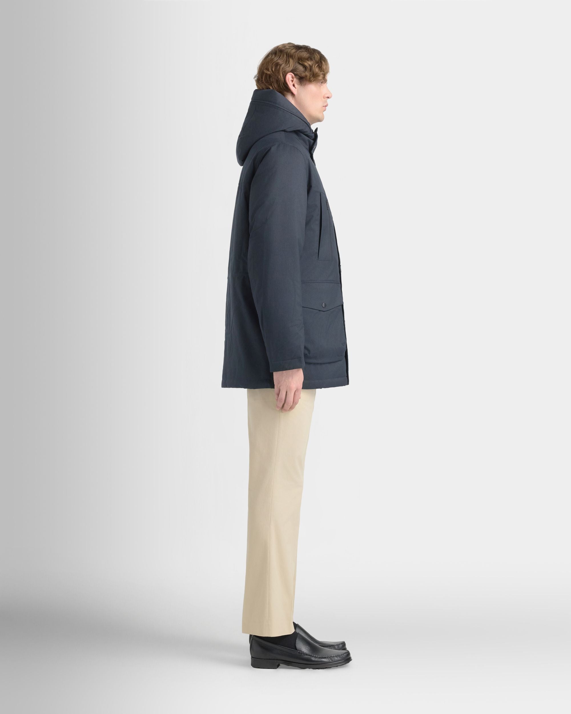 Bally Global - Medium Length Parka in Navy Blue Polyester - Blue