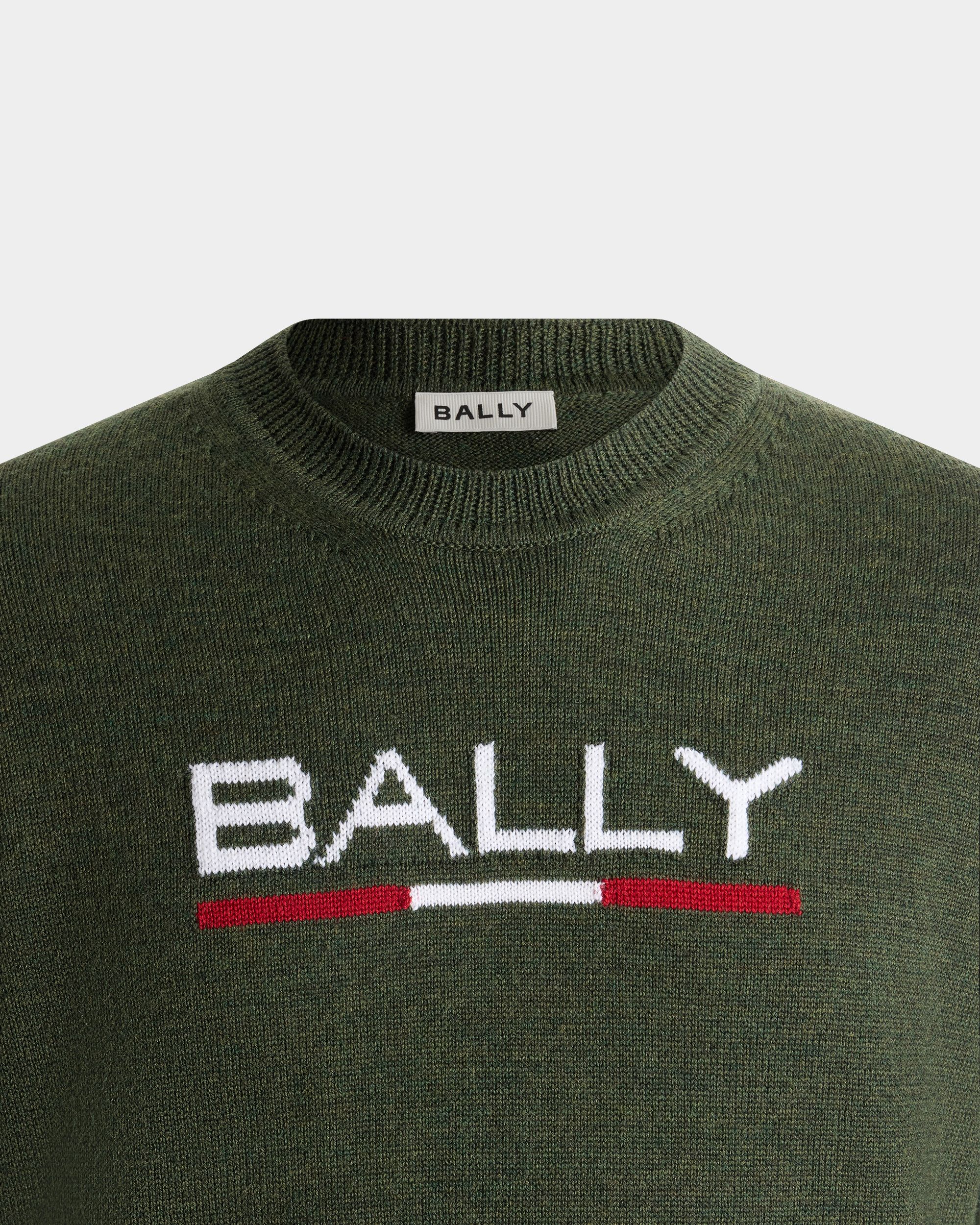 Bally Global - Crewneck Sweater in Military Green Wool - Green