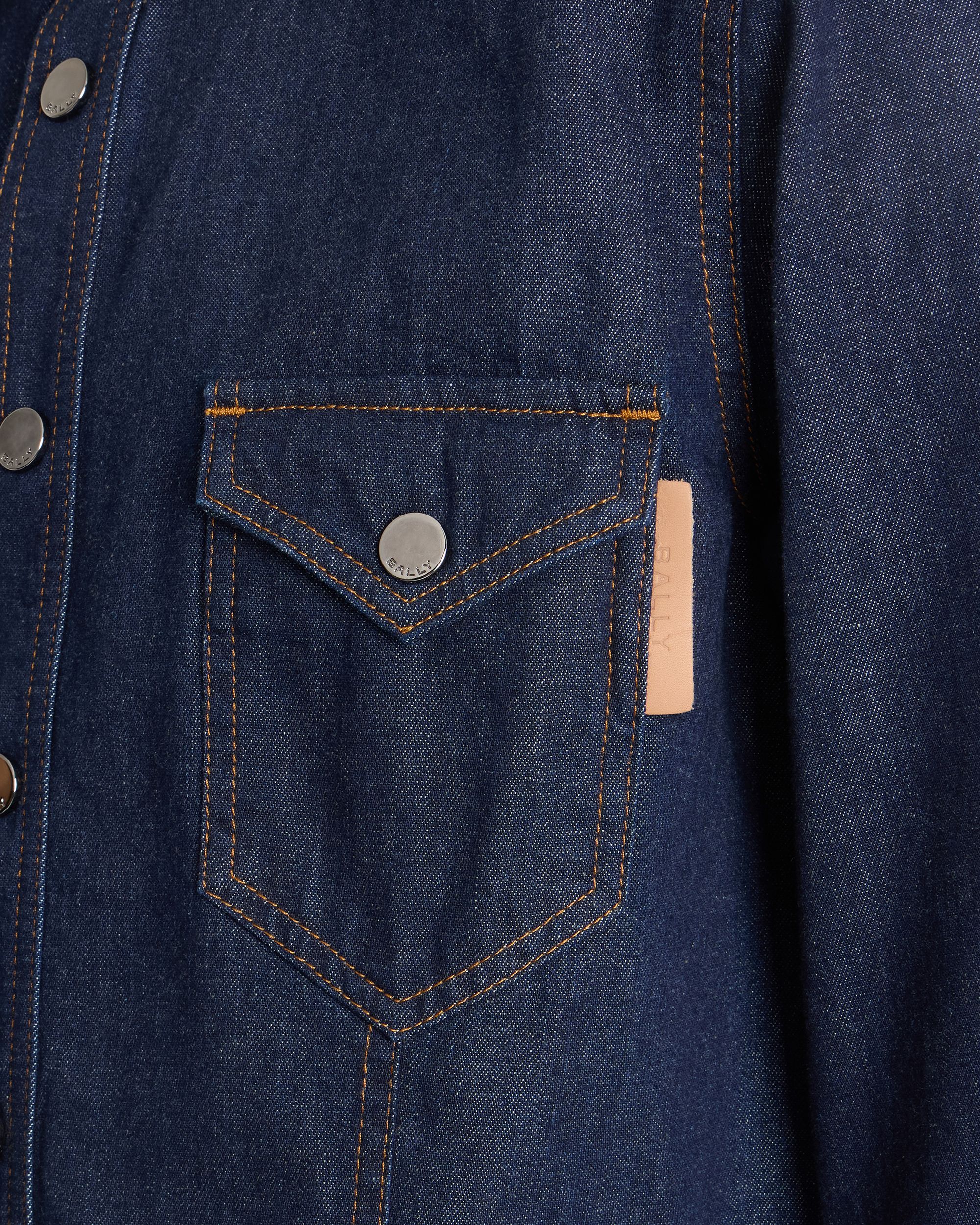 Bally Global - Shirt in Medium Blue Cotton Denim - Blue