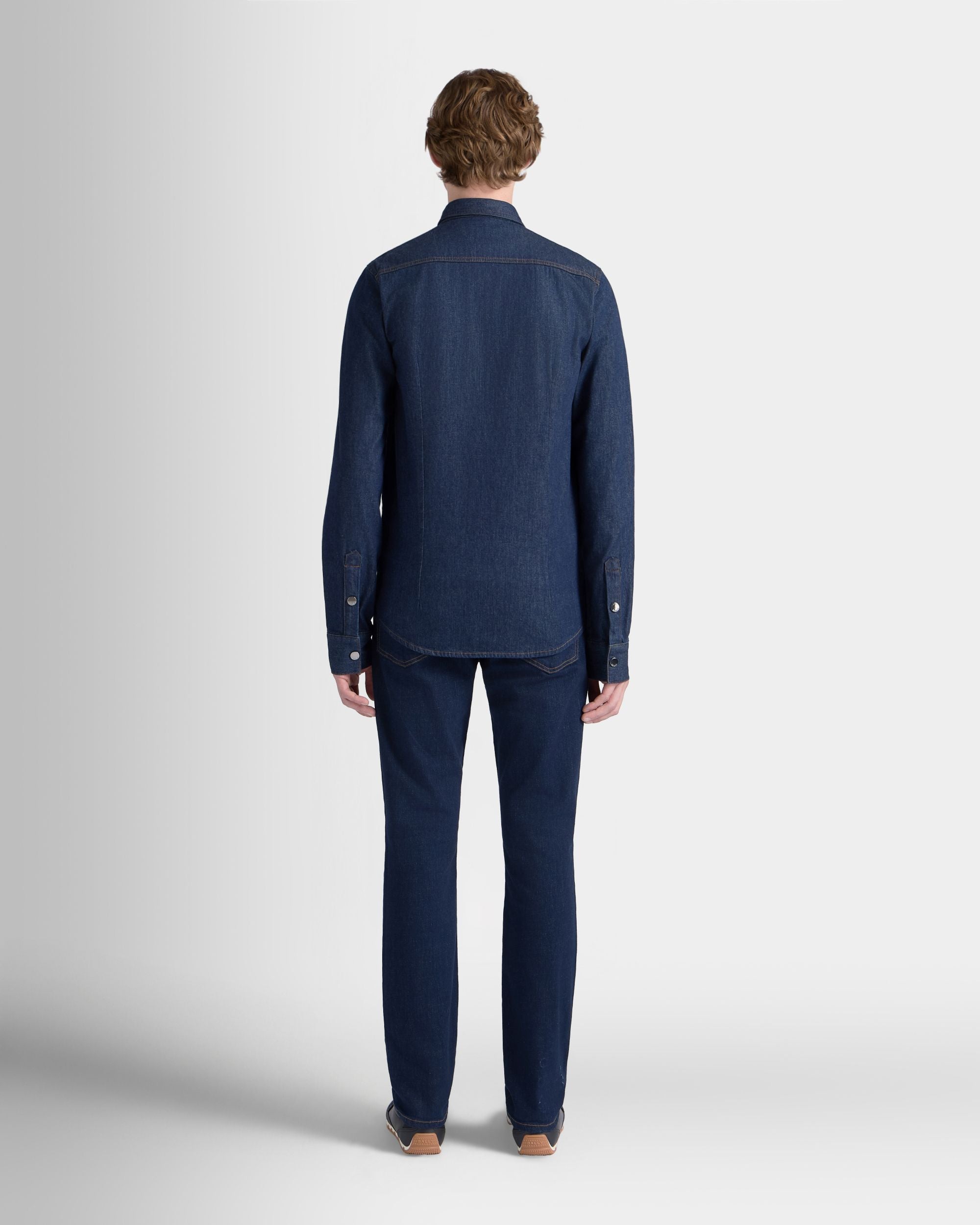 Bally Global - Shirt in Medium Blue Cotton Denim - Blue