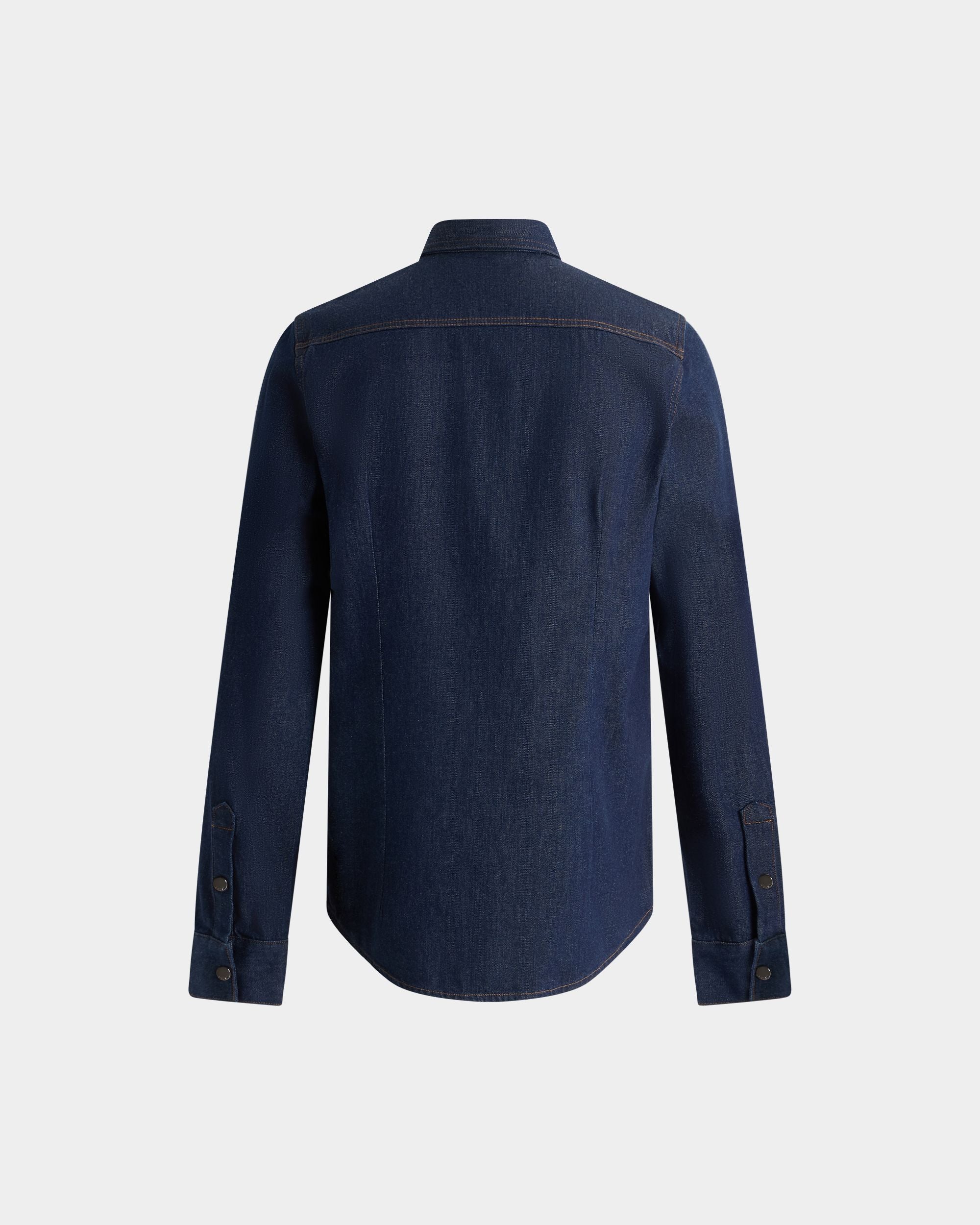 Bally Global - Shirt in Medium Blue Cotton Denim - Blue