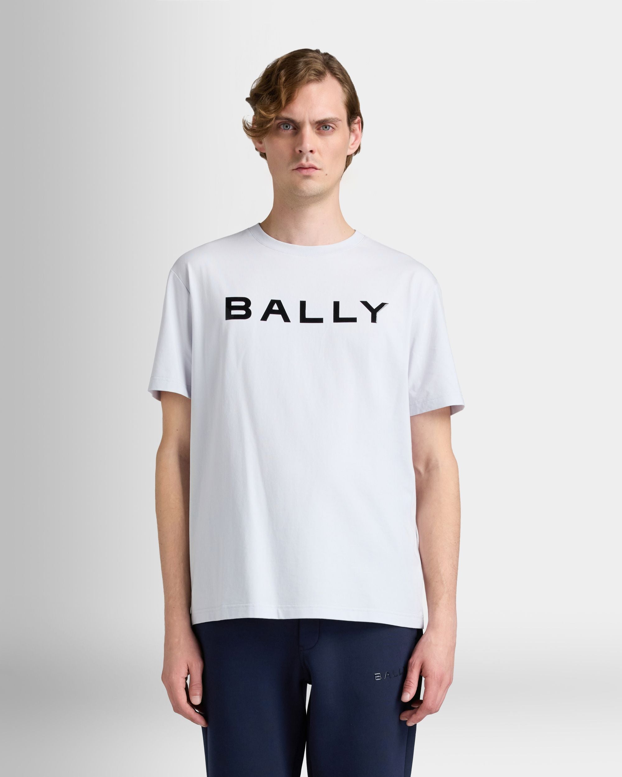 Bally Global - T-Shirt in White Cotton Interlock - White