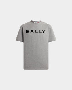 T-Shirt in Grey Mélange Cotton Interlock