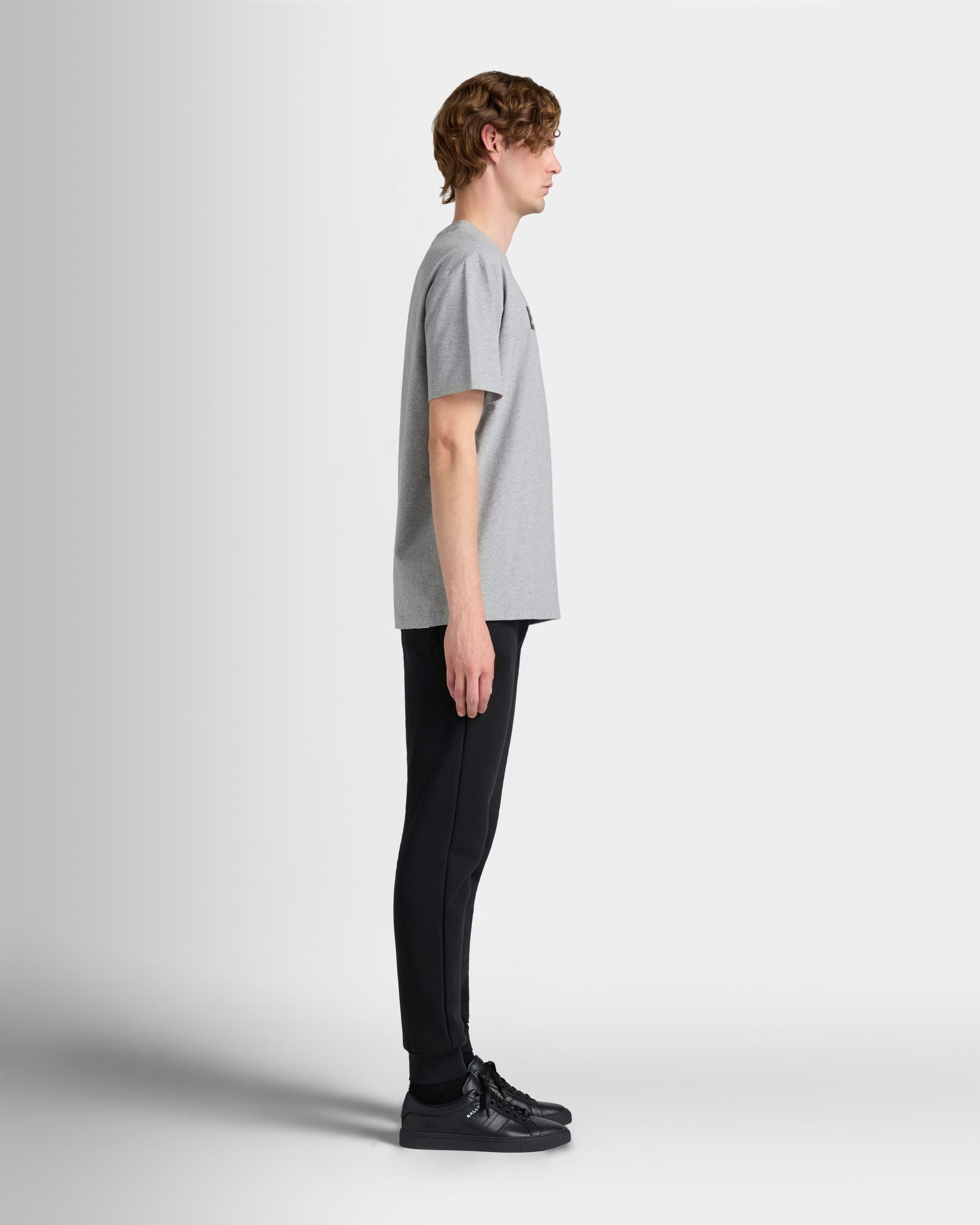 Bally Global - T-Shirt in Grey Mélange Cotton Interlock - Grey