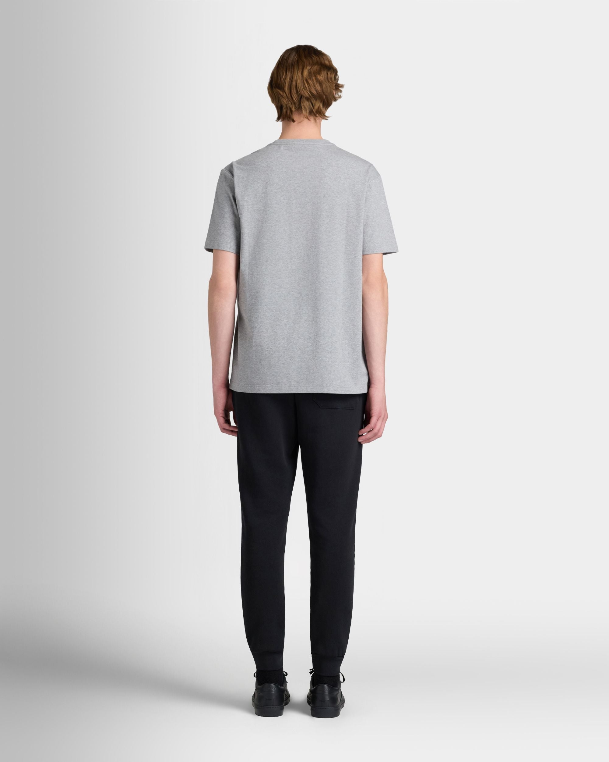 Bally Global - T-Shirt in Grey Mélange Cotton Interlock - Grey