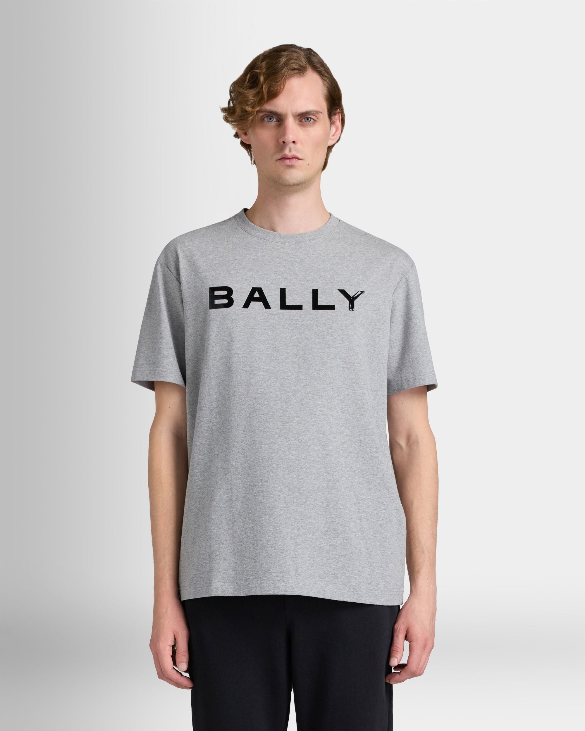 Bally Global - T-Shirt in Grey Mélange Cotton Interlock - Grey