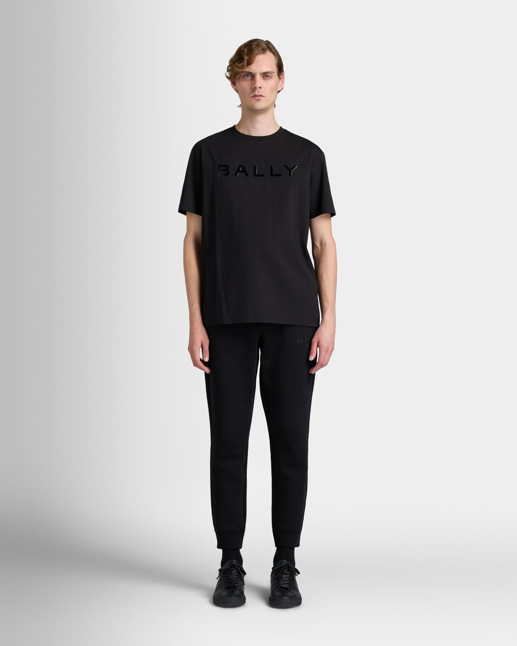 Bally Global - T-Shirt in Black Cotton Interlock - Black