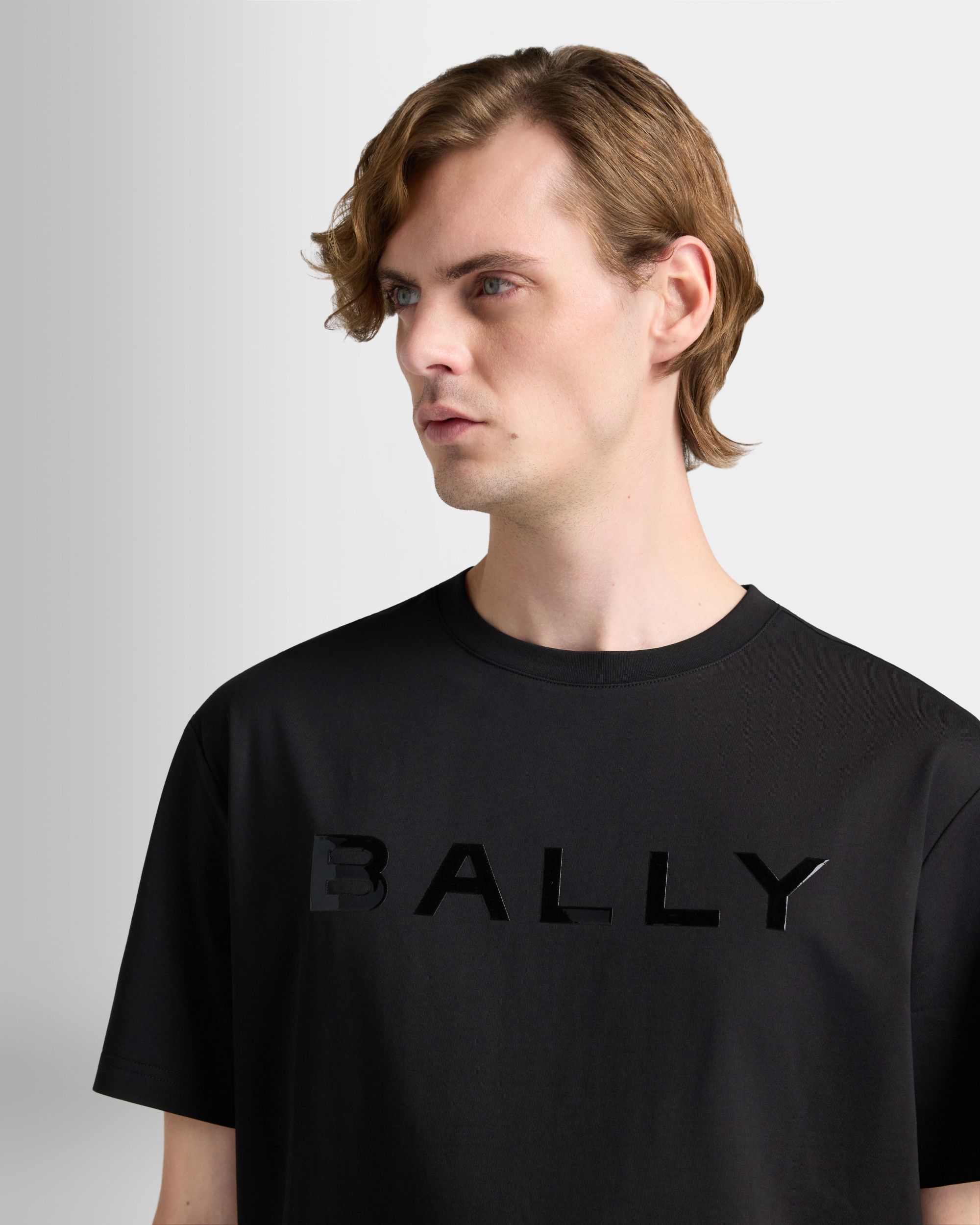 Bally Global - T-Shirt in Black Cotton Interlock - Black