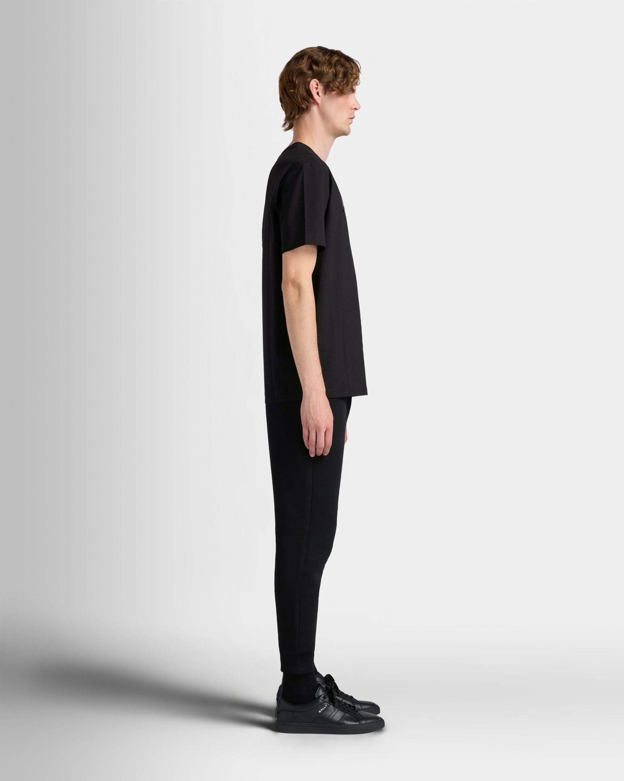 Bally Global - T-Shirt in Black Cotton Interlock - Black