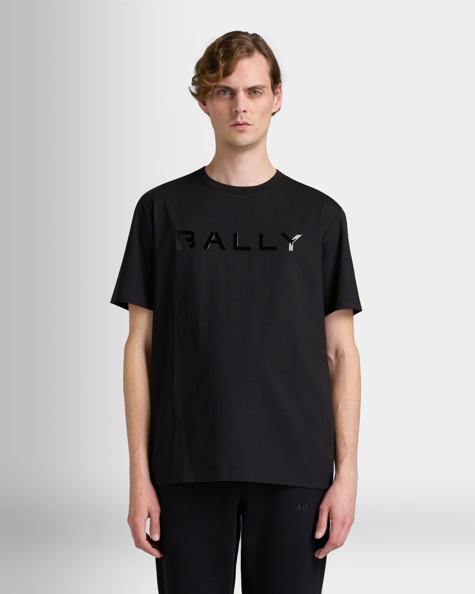 Bally Global - T-Shirt in Black Cotton Interlock - Black