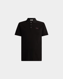 Polo Shirt in Black Cotton