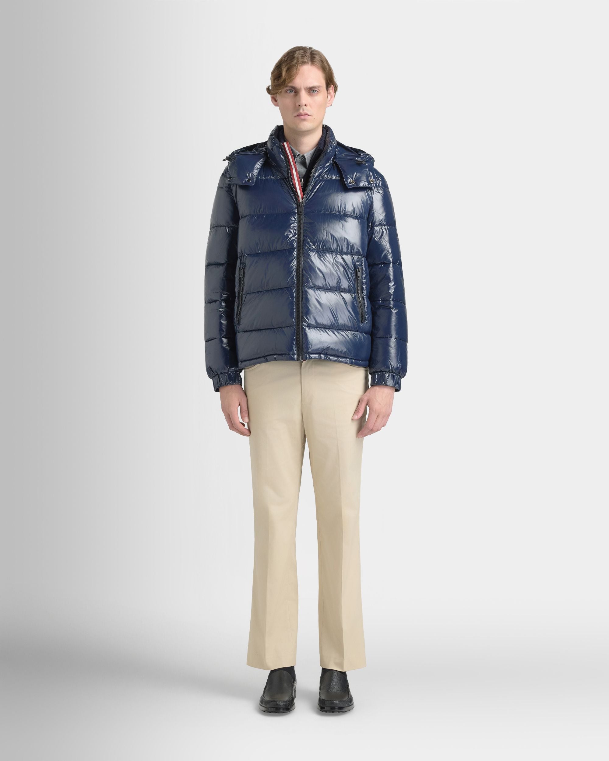 Bally Global - Puffer Jacket in Navy Blue Nylon - Blue