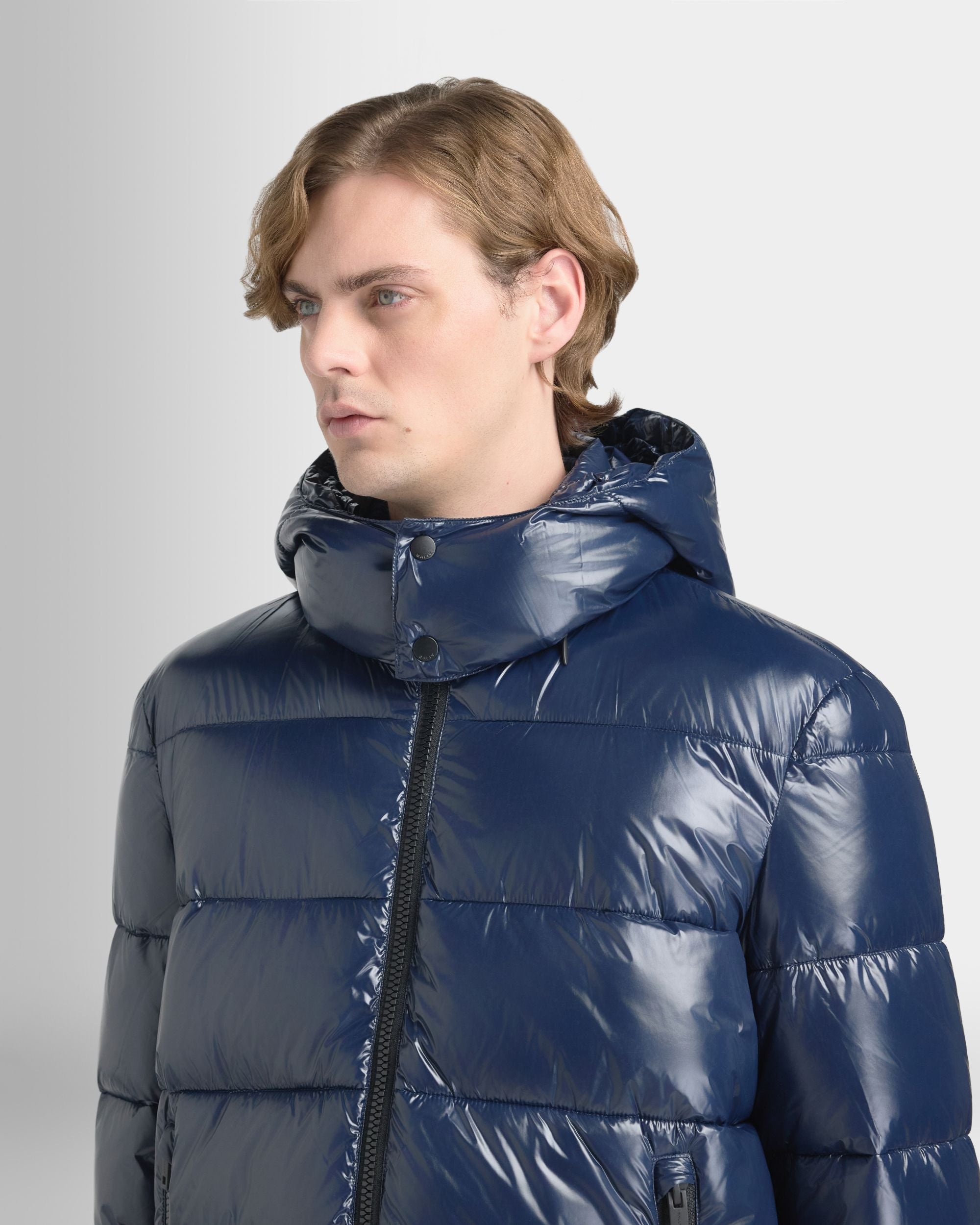 Bally Global - Puffer Jacket in Navy Blue Nylon - Blue