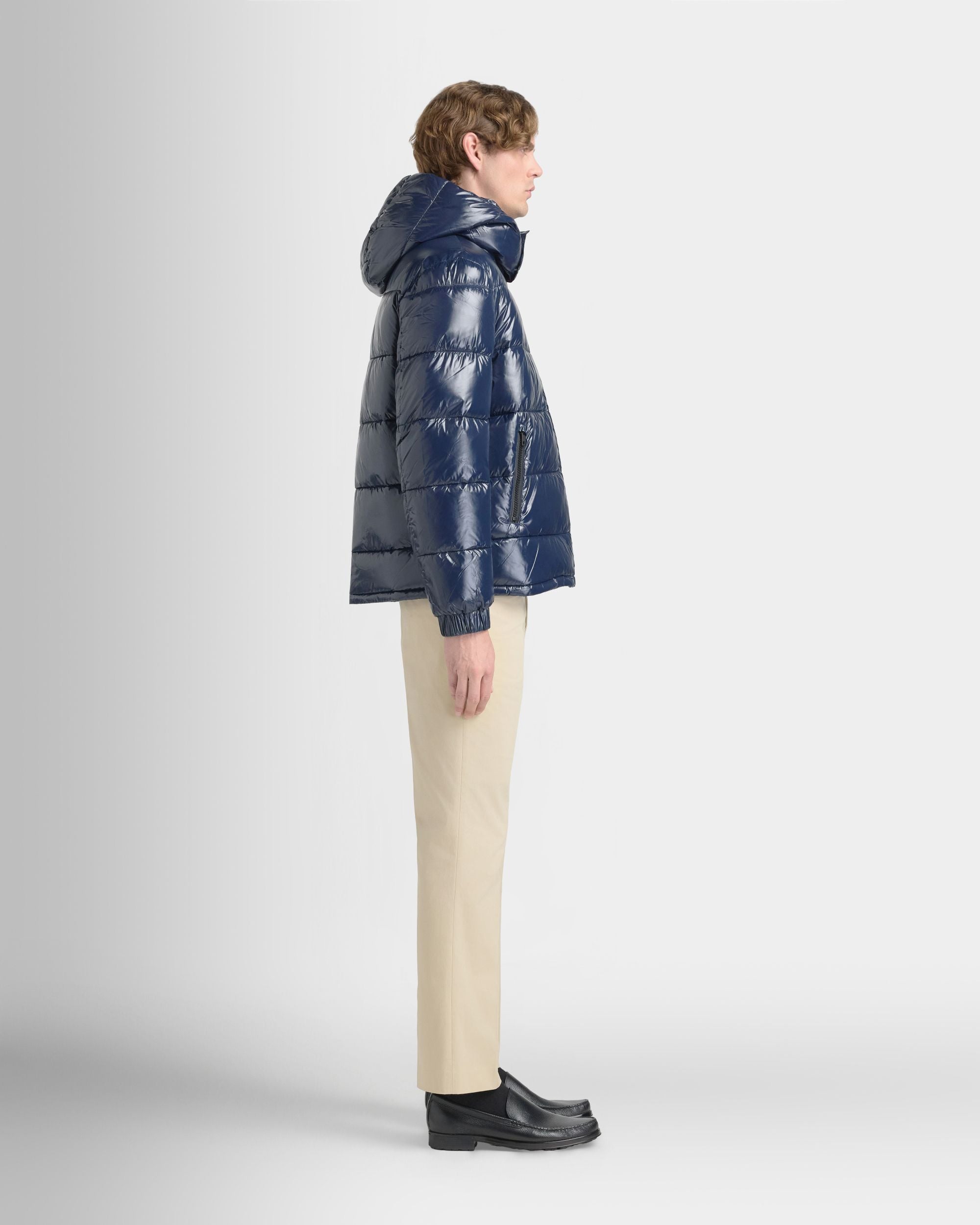 Bally Global - Puffer Jacket in Navy Blue Nylon - Blue