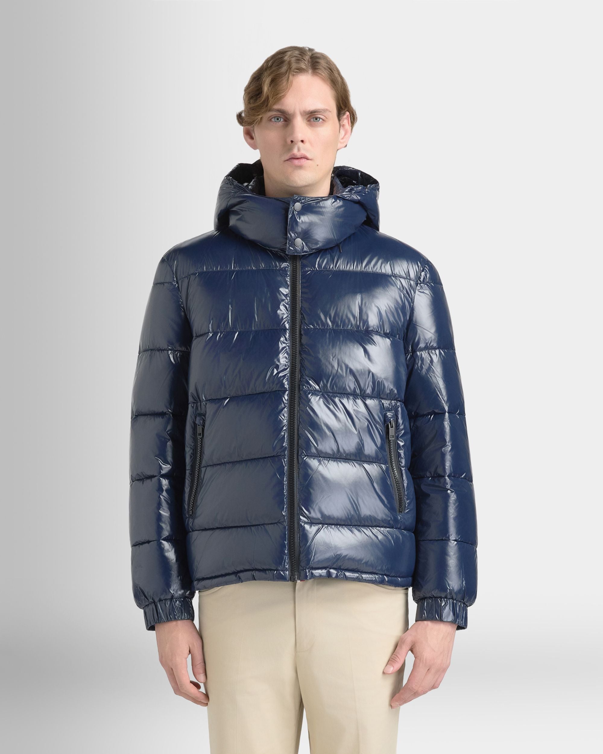 Bally Global - Puffer Jacket in Navy Blue Nylon - Blue