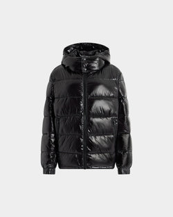 Puffer Jacket in Black Nylon