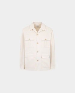 Veste saharienne de la collection Tennis en coton ivoire