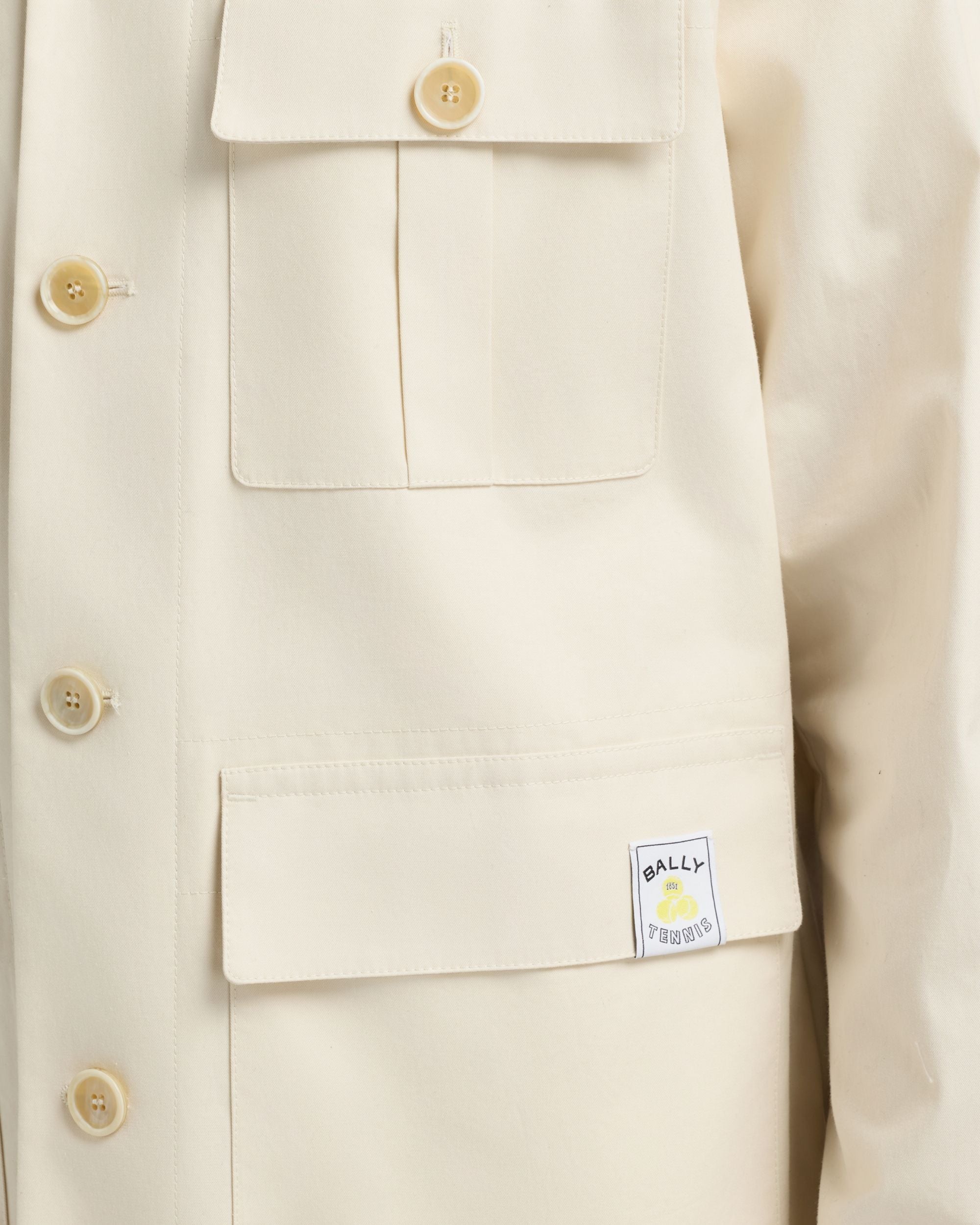 Bally Global - Veste saharienne de la collection Tennis en coton ivoire - Blanc