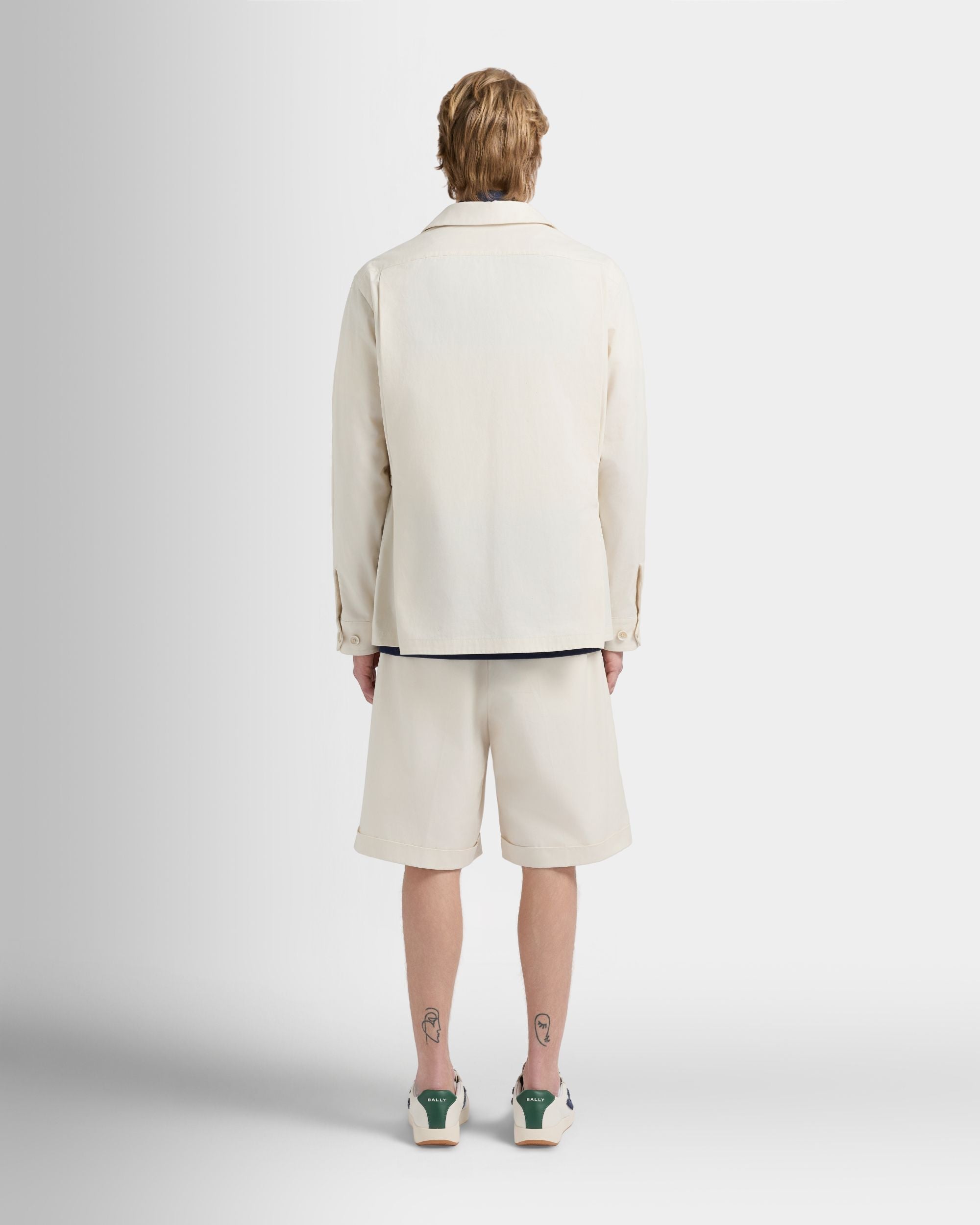 Bally Global - Veste saharienne de la collection Tennis en coton ivoire - Blanc