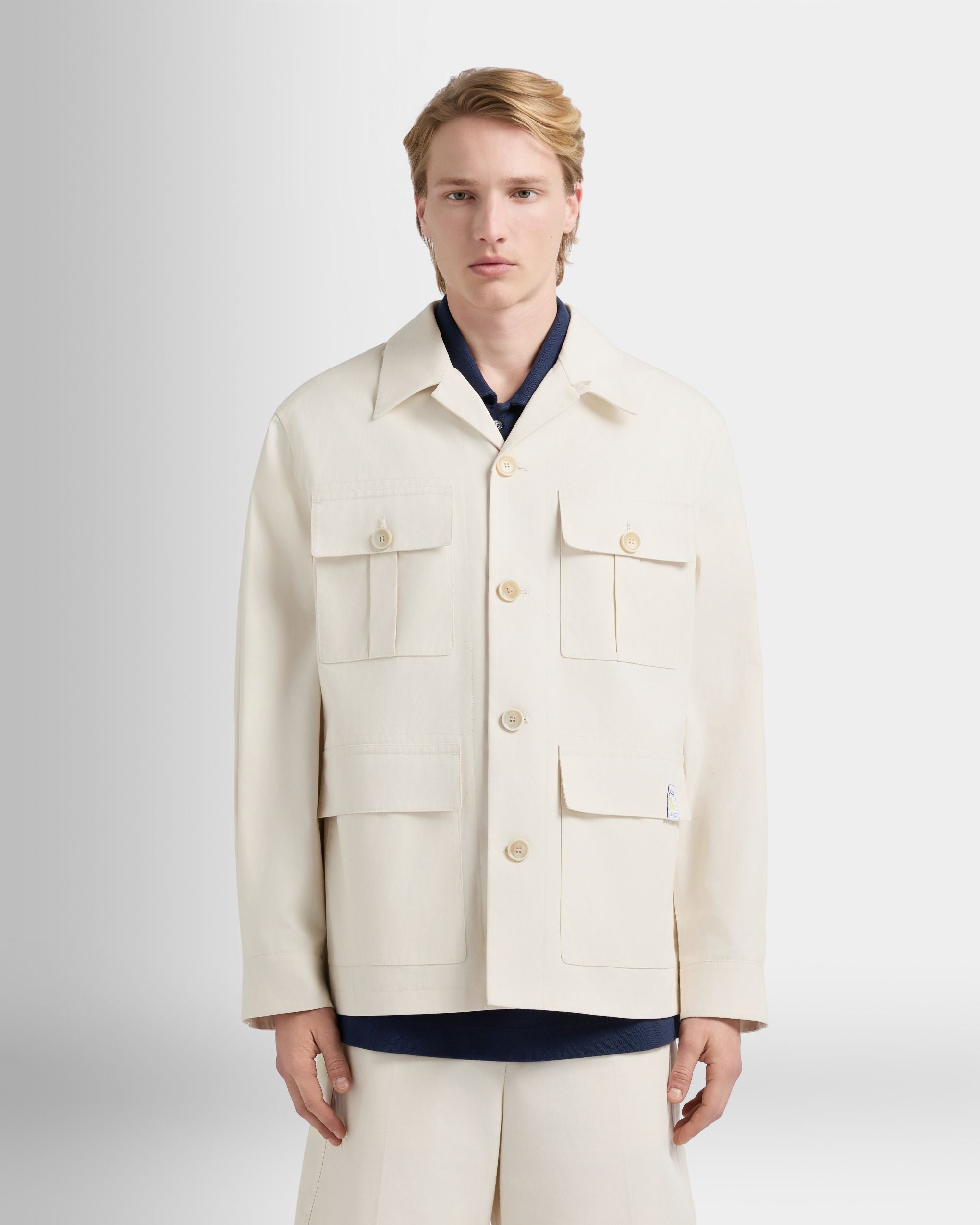 Bally Global - Veste saharienne de la collection Tennis en coton ivoire - Blanc