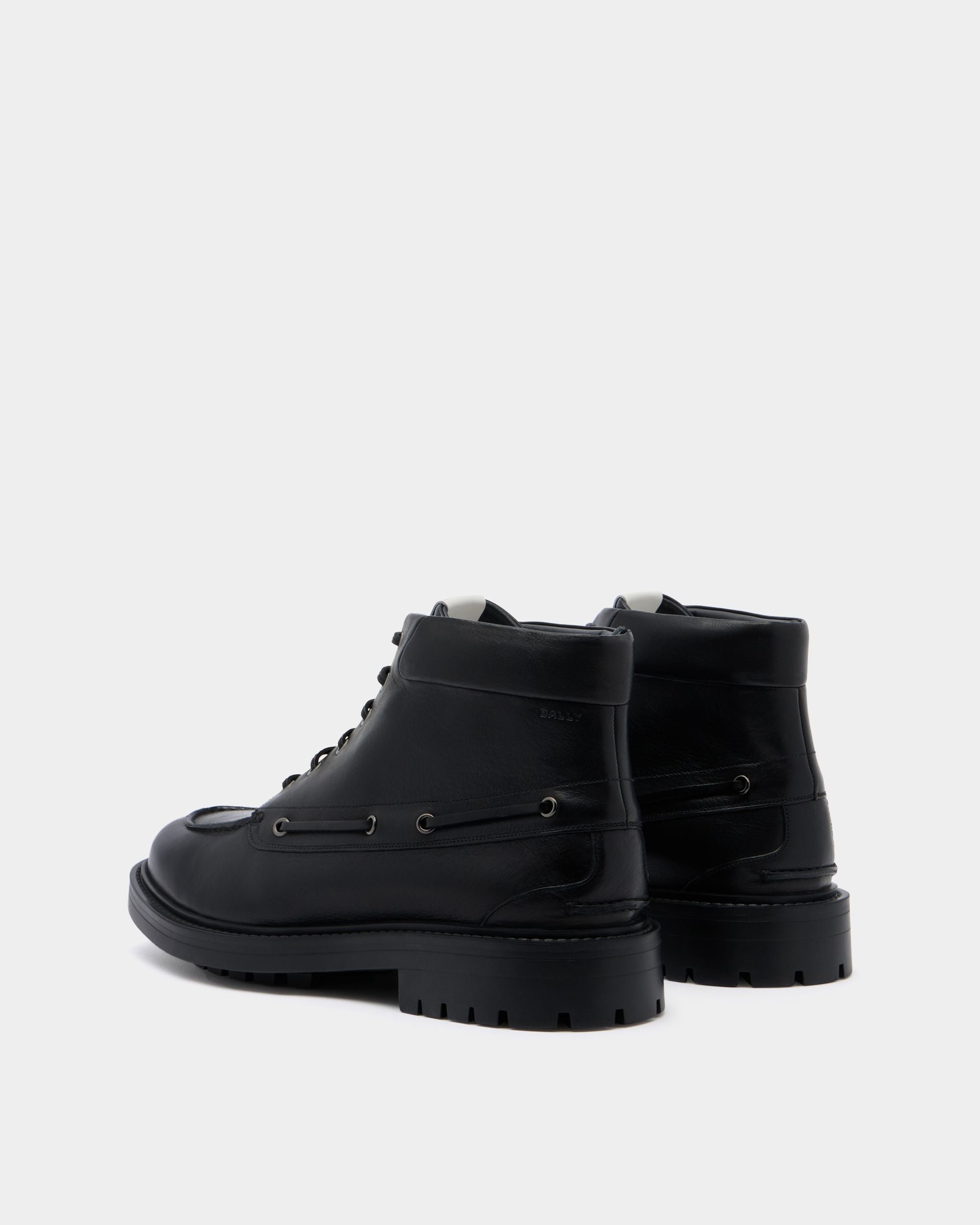 Bally Global - B-Lug Bootie in Black Leather - Black