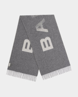 Bufanda De Lana Gris Oscuro Con Logo