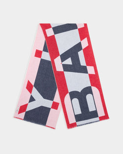 Schal aus Wolle in Rot mit geometrischem Bally-Logo