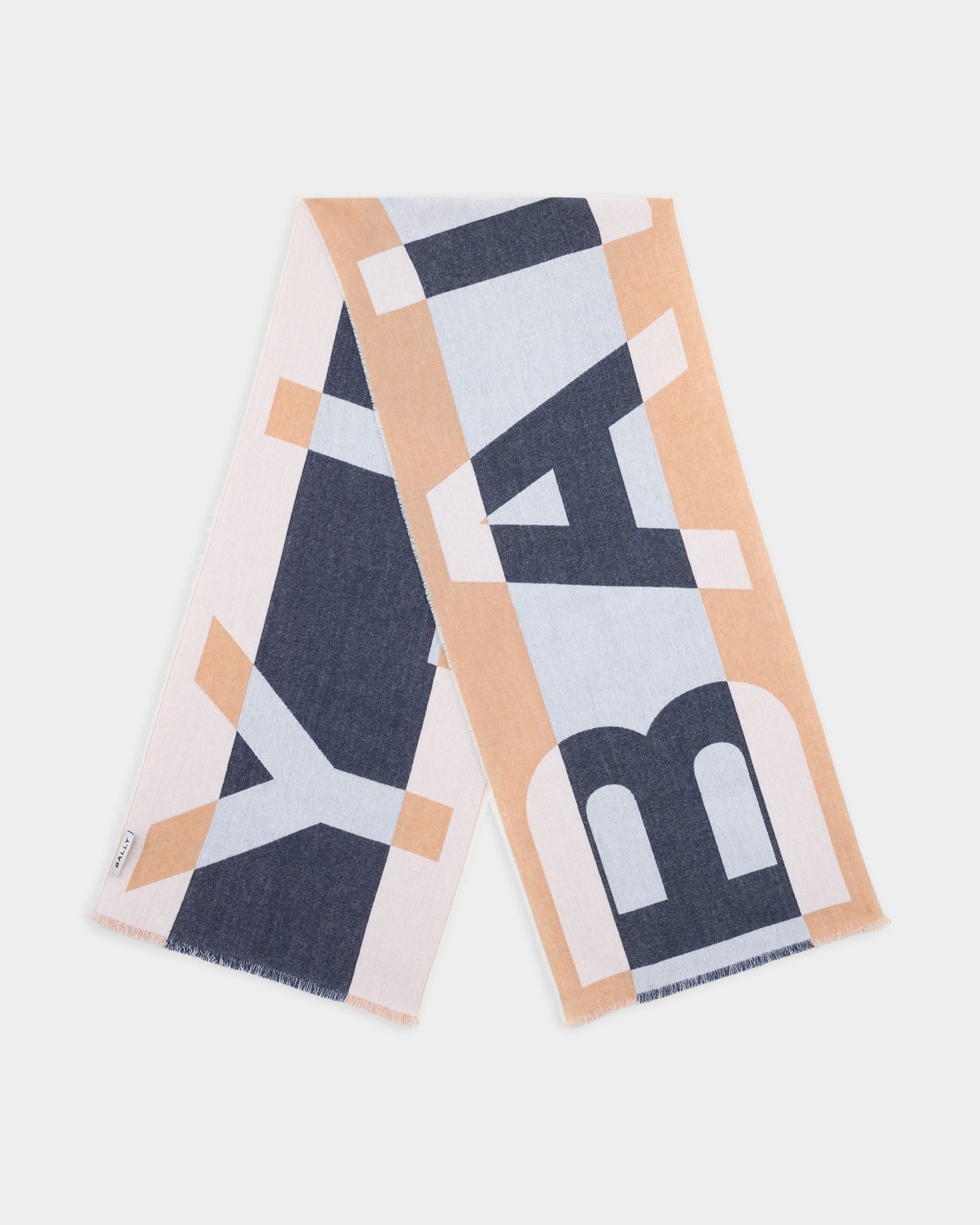 Bally Global - Schal aus Wolle in Camel mit geometrischem Bally-Logo - Camel