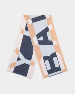 Schal aus Wolle in Camel mit geometrischem Bally-Logo