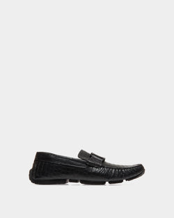 Pilot Driver In Black Embossed Leather