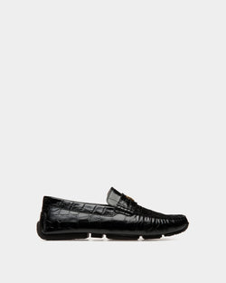 Pilot Driver in Black Embossed Leather