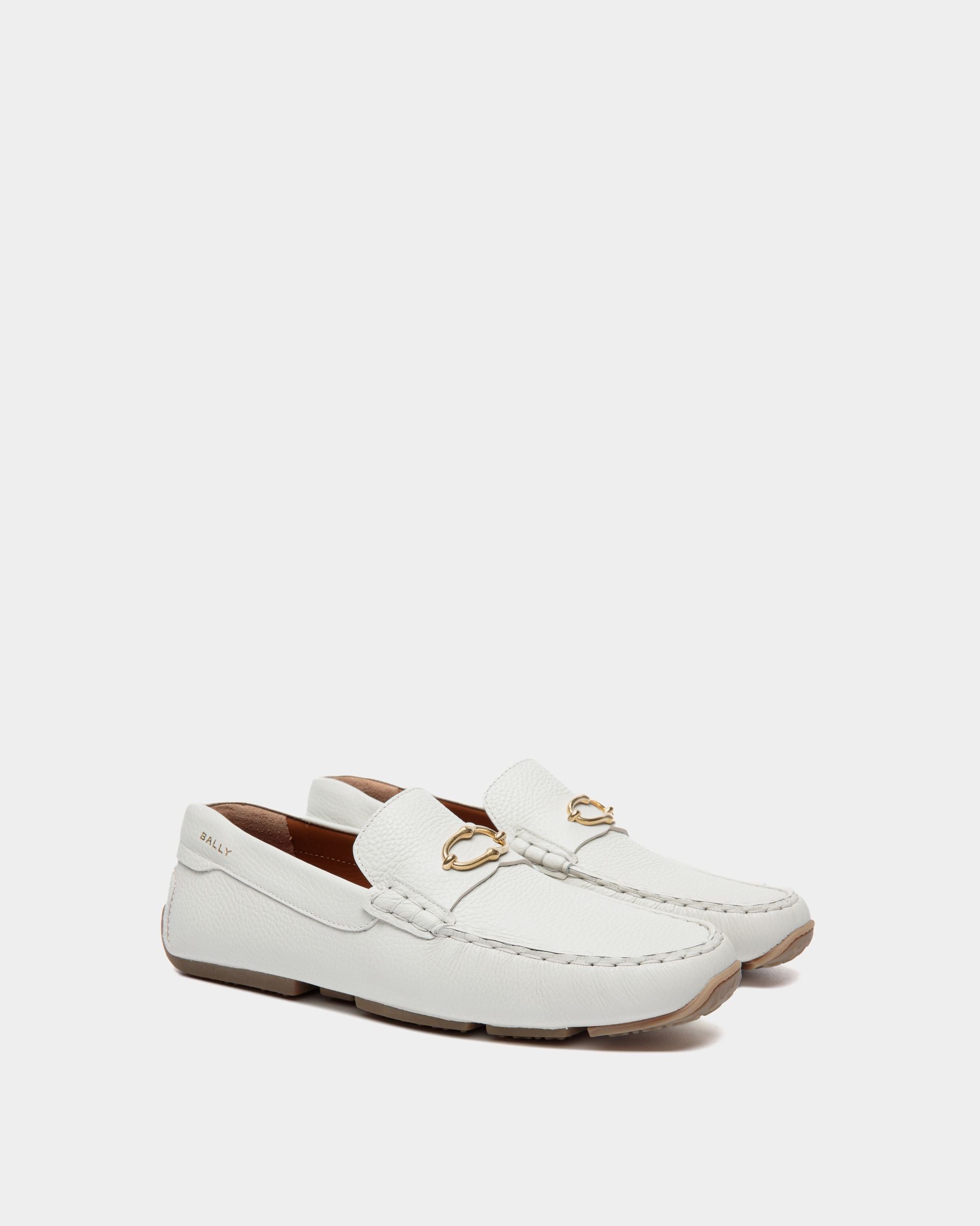 Bally Global - Pilot Driver In Dusty White Leather - White