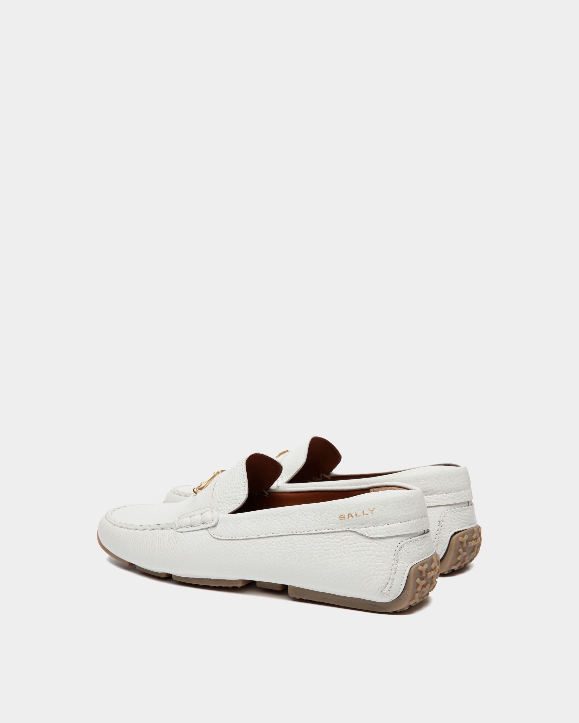 Bally Global - Pilot Driver In Dusty White Leather - White
