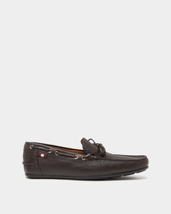 Zapato driver Clay de piel granulada marrón