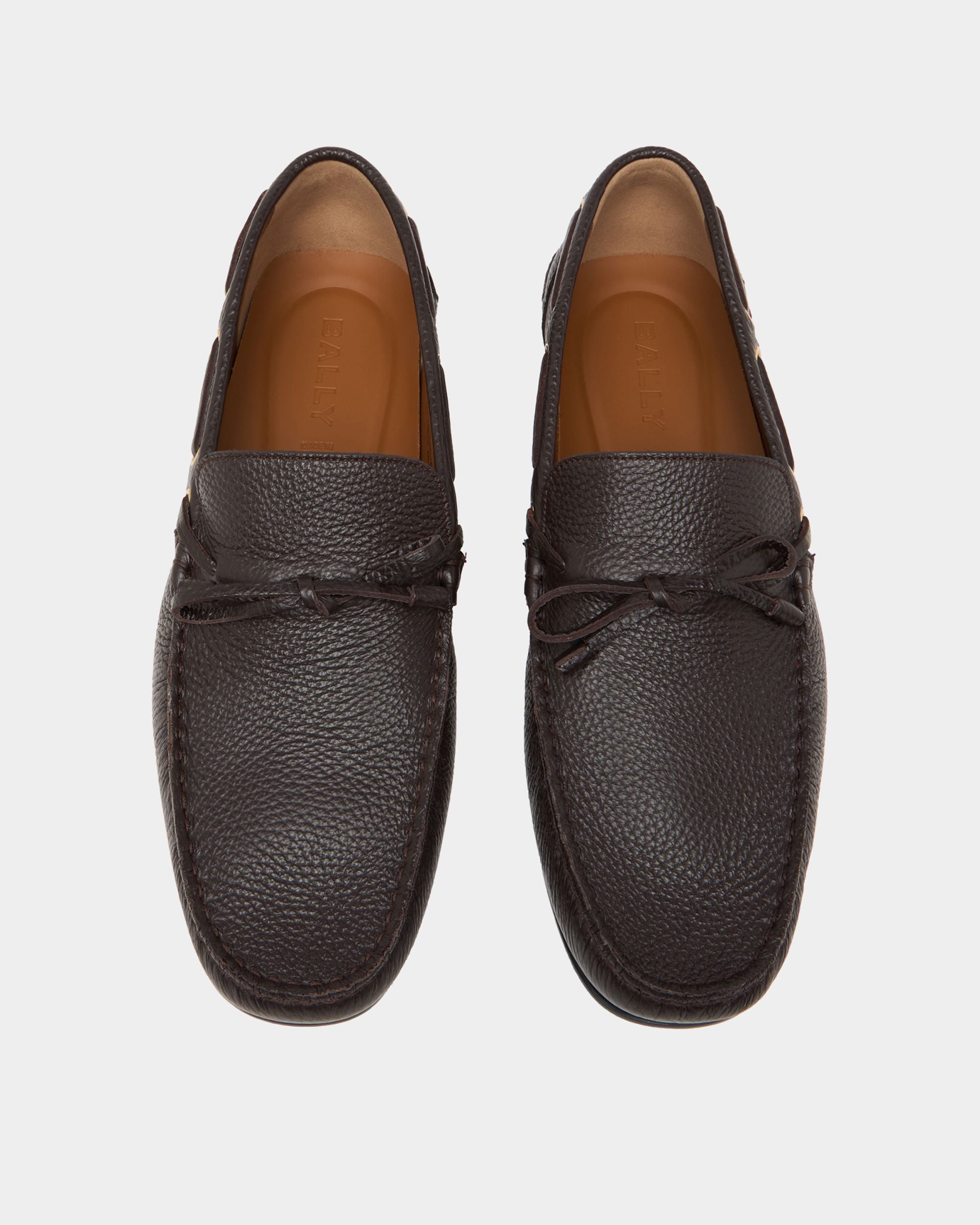 Bally Global - Zapato driver Clay de piel granulada marrón - Marrón