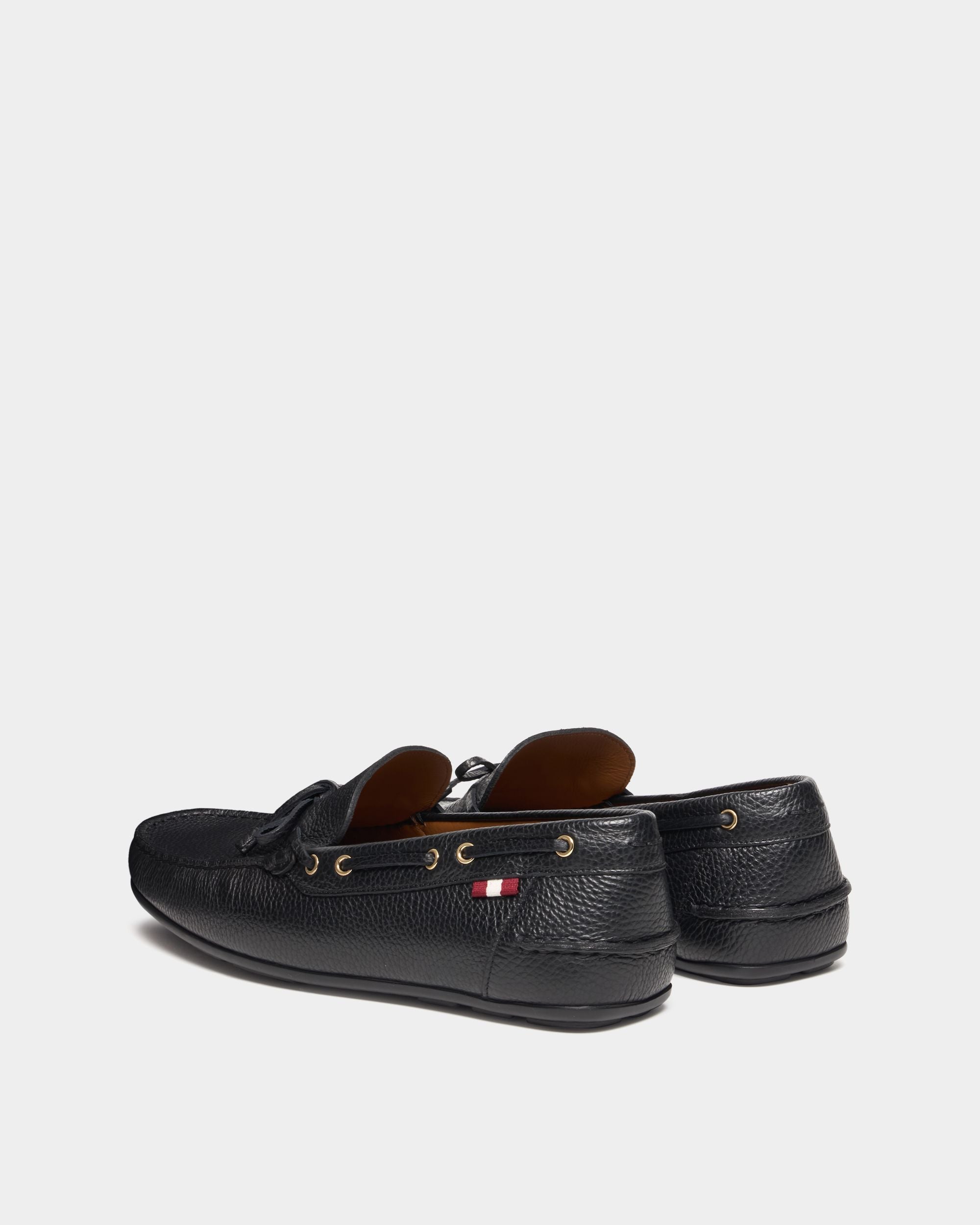 Bally Global - Driver-Schuh Clay aus genarbtem Leder in Schwarz - Black