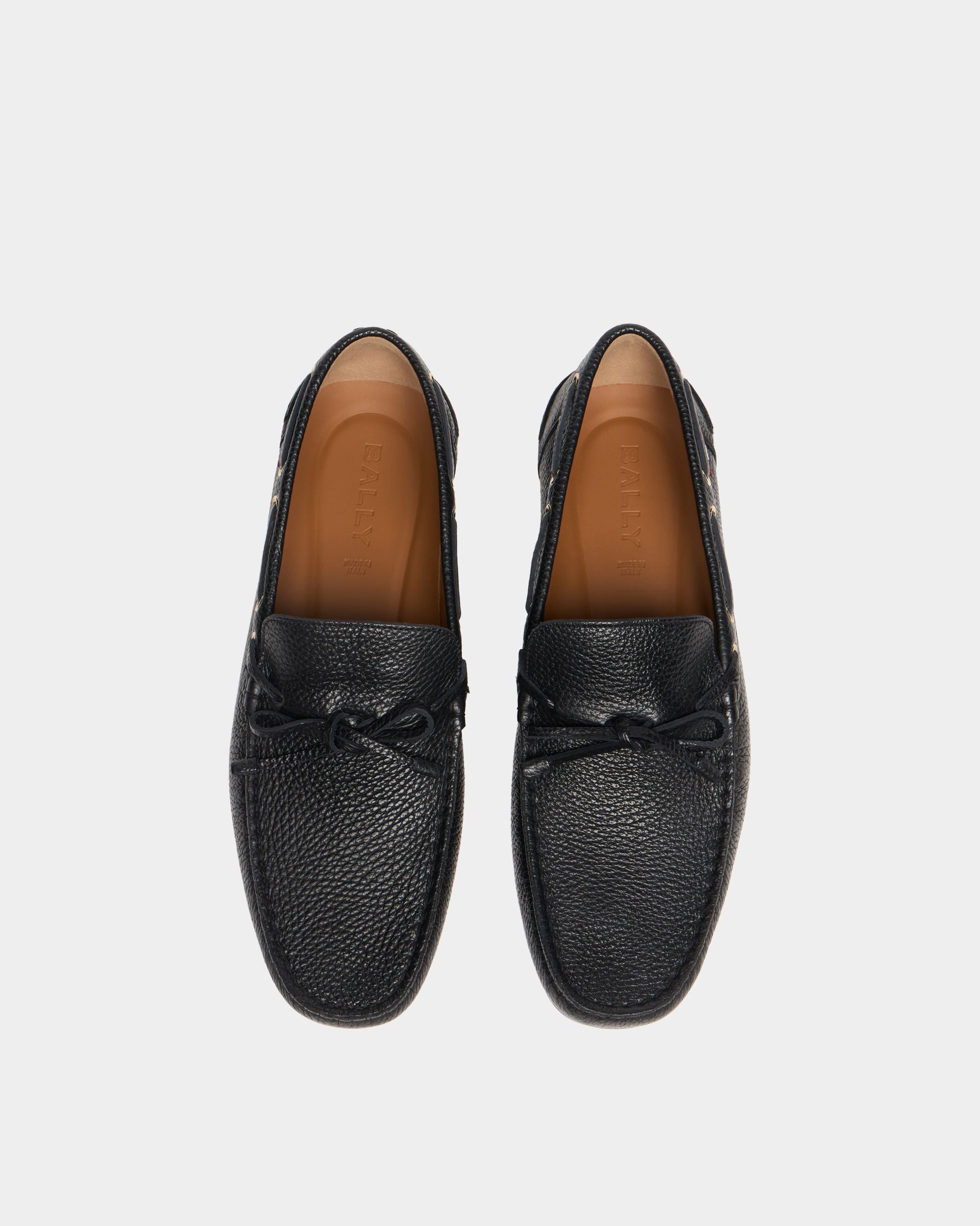 Bally Global - Driver-Schuh Clay aus genarbtem Leder in Schwarz - Black