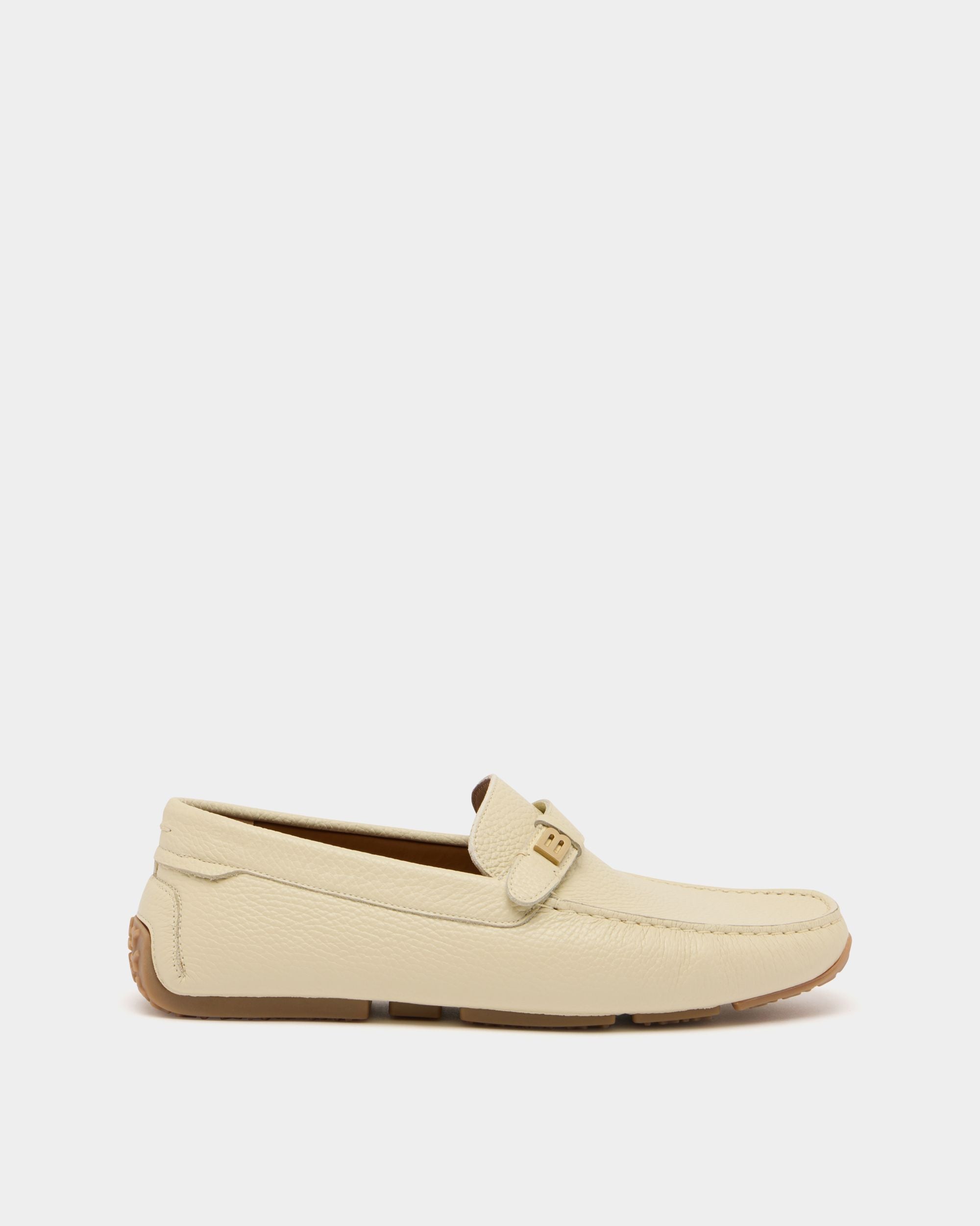 Bally Global - Pilot Driver in Ivory Grained Leather - White