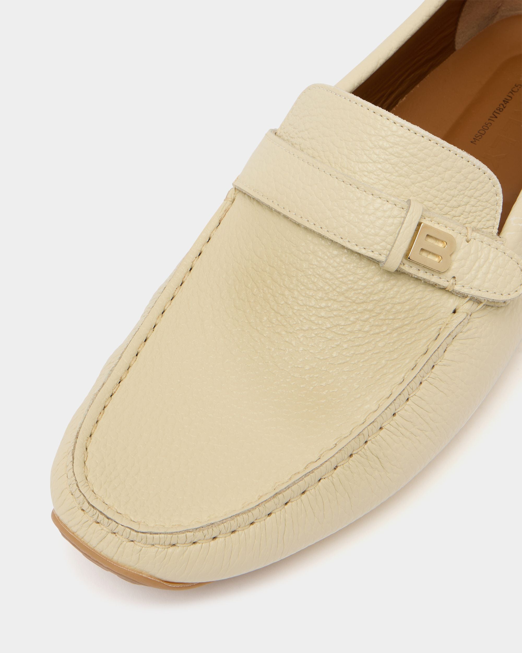 Bally Global - Pilot Driver in Ivory Grained Leather - White