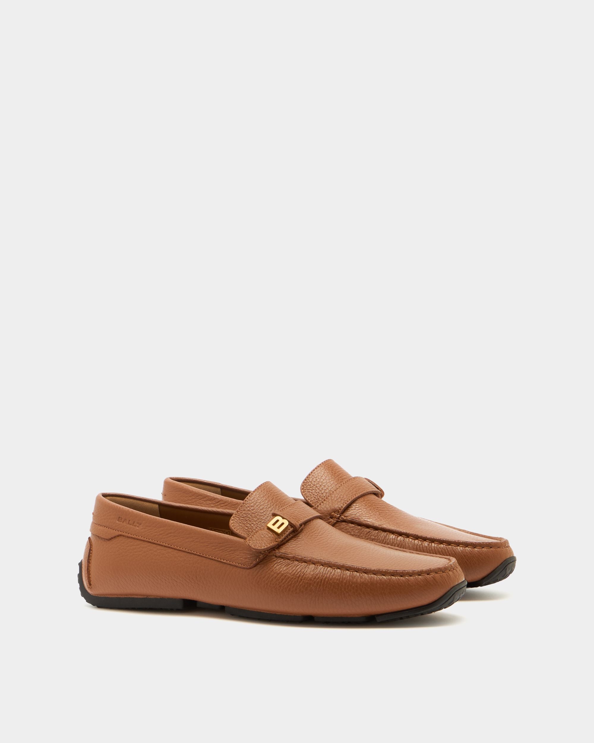 Bally Global - Pilot Driver-Schuh aus genarbtem Leder in Braun - Brown